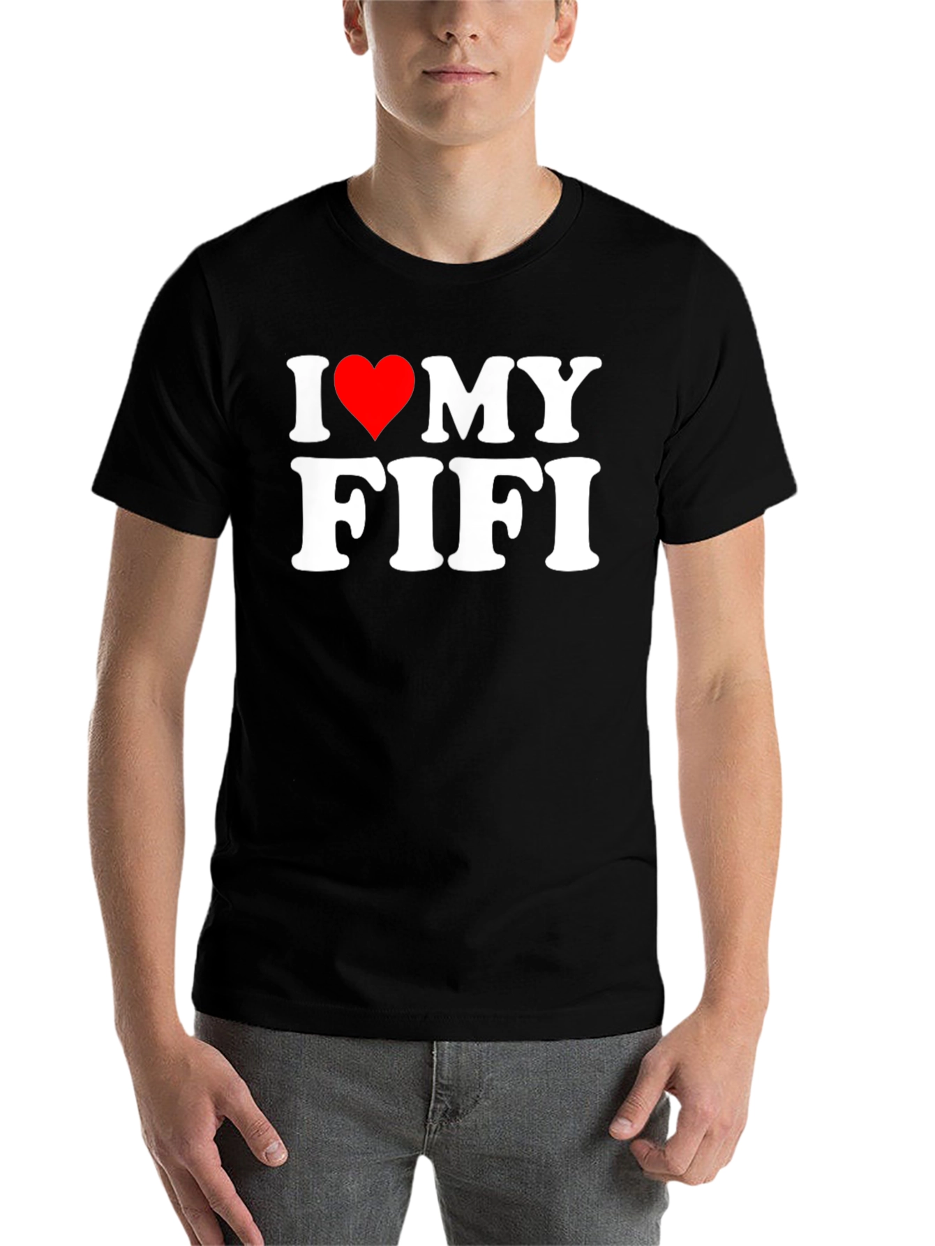 Black I Heart My Fifi T-Shirt - Novelty Graphic Tee view 7