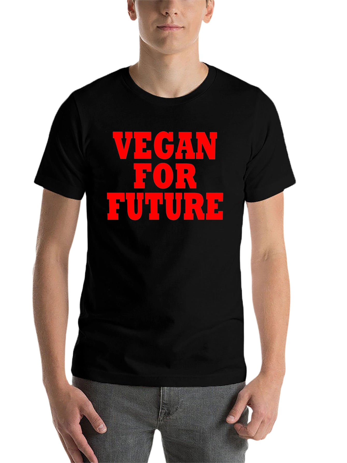 Black Vegan for Future T-Shirt - Eco-Conscious Statement Tee view 7