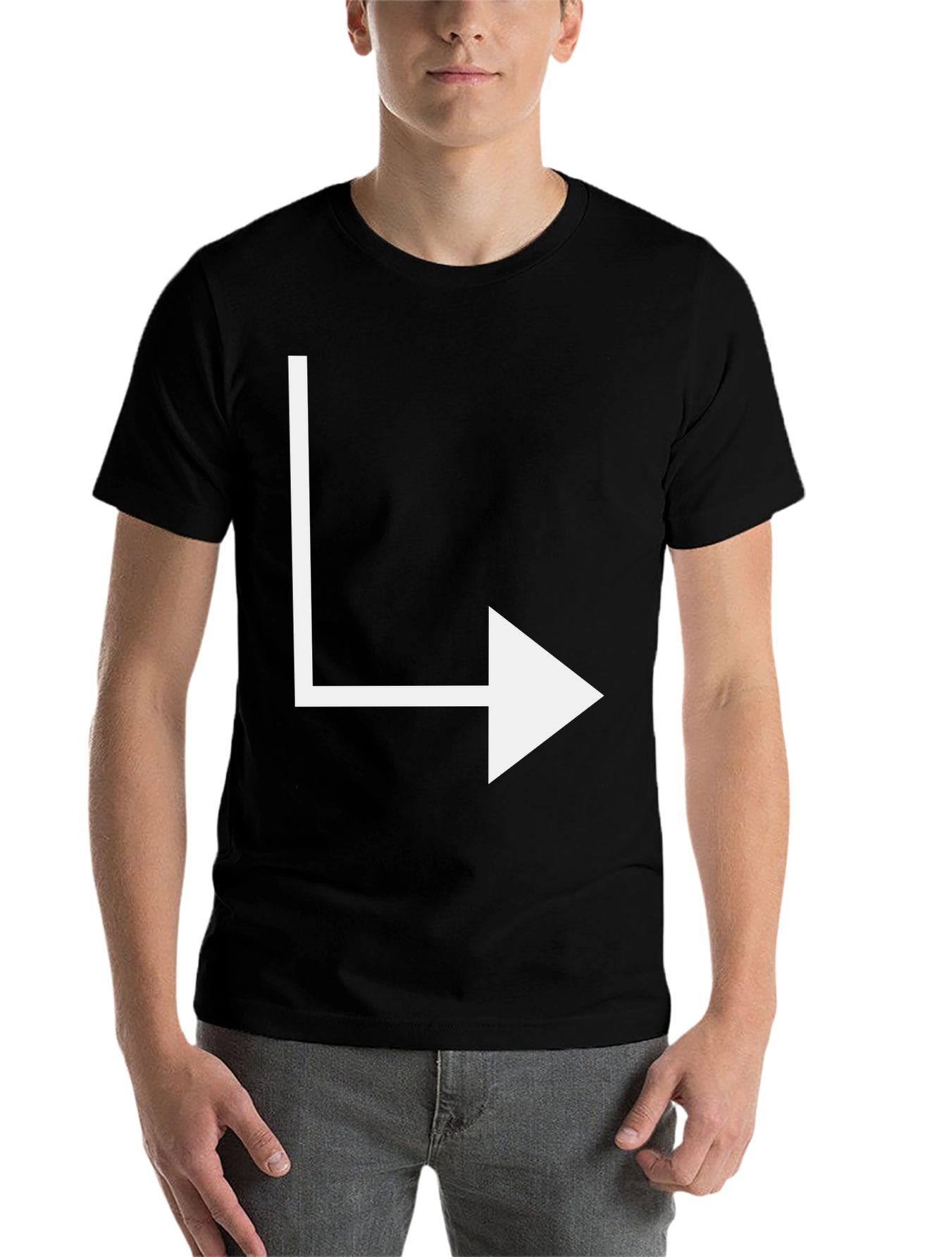 Black Right Arrow Graphic Tee - Men's Black T-Shirt view 7
