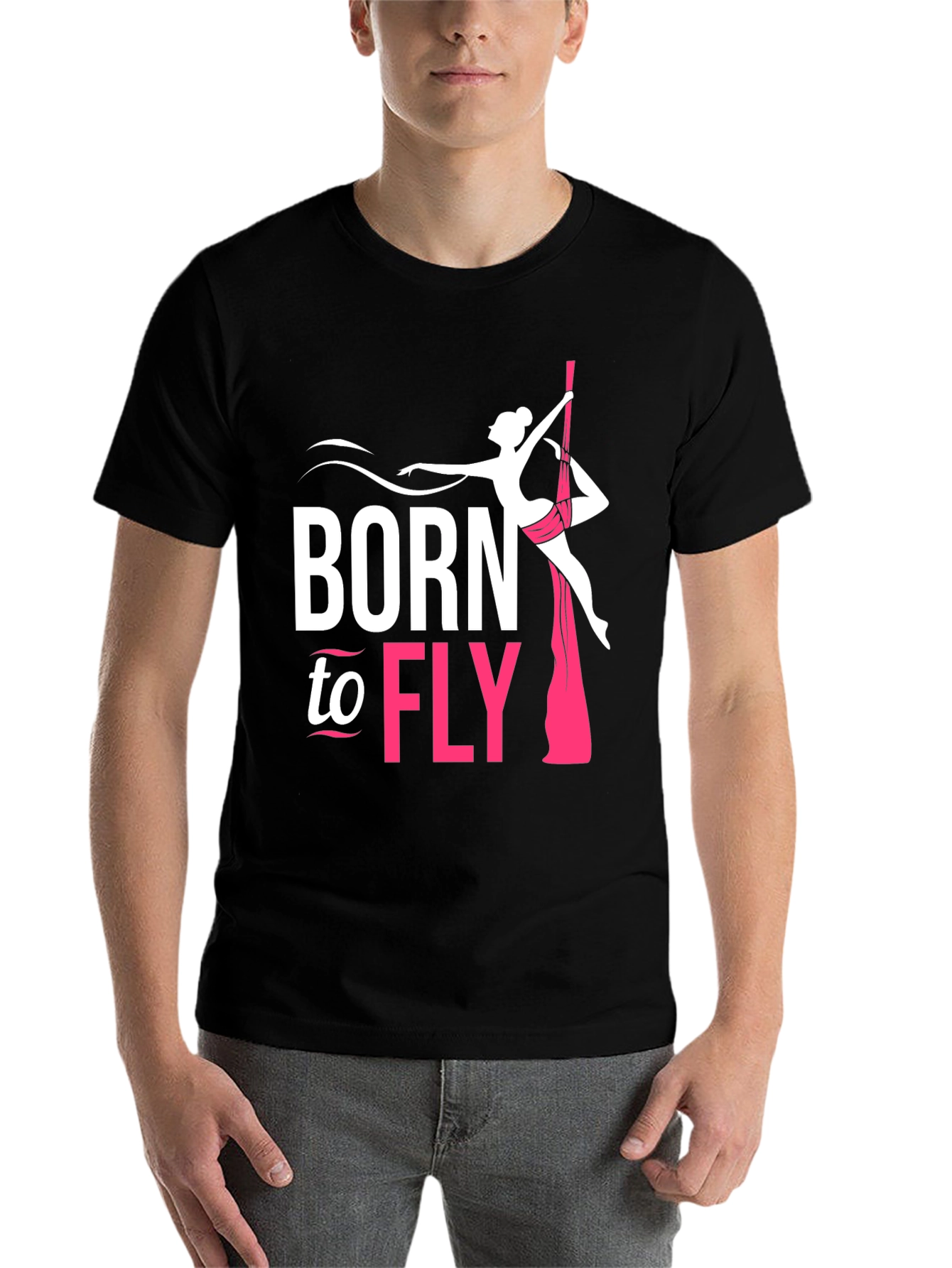 Black Born To Fly Aerial Silk T-Shirt view 7