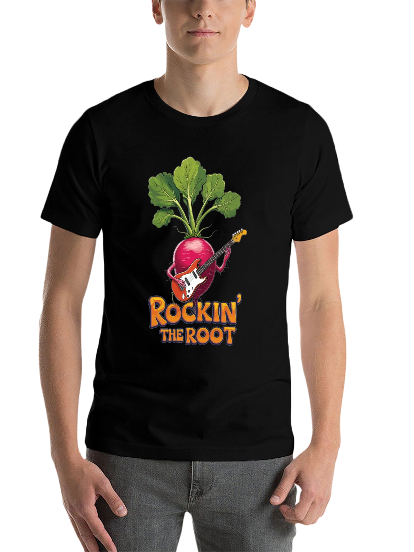 Black Rockin' the Root Graphic T-Shirt view 7