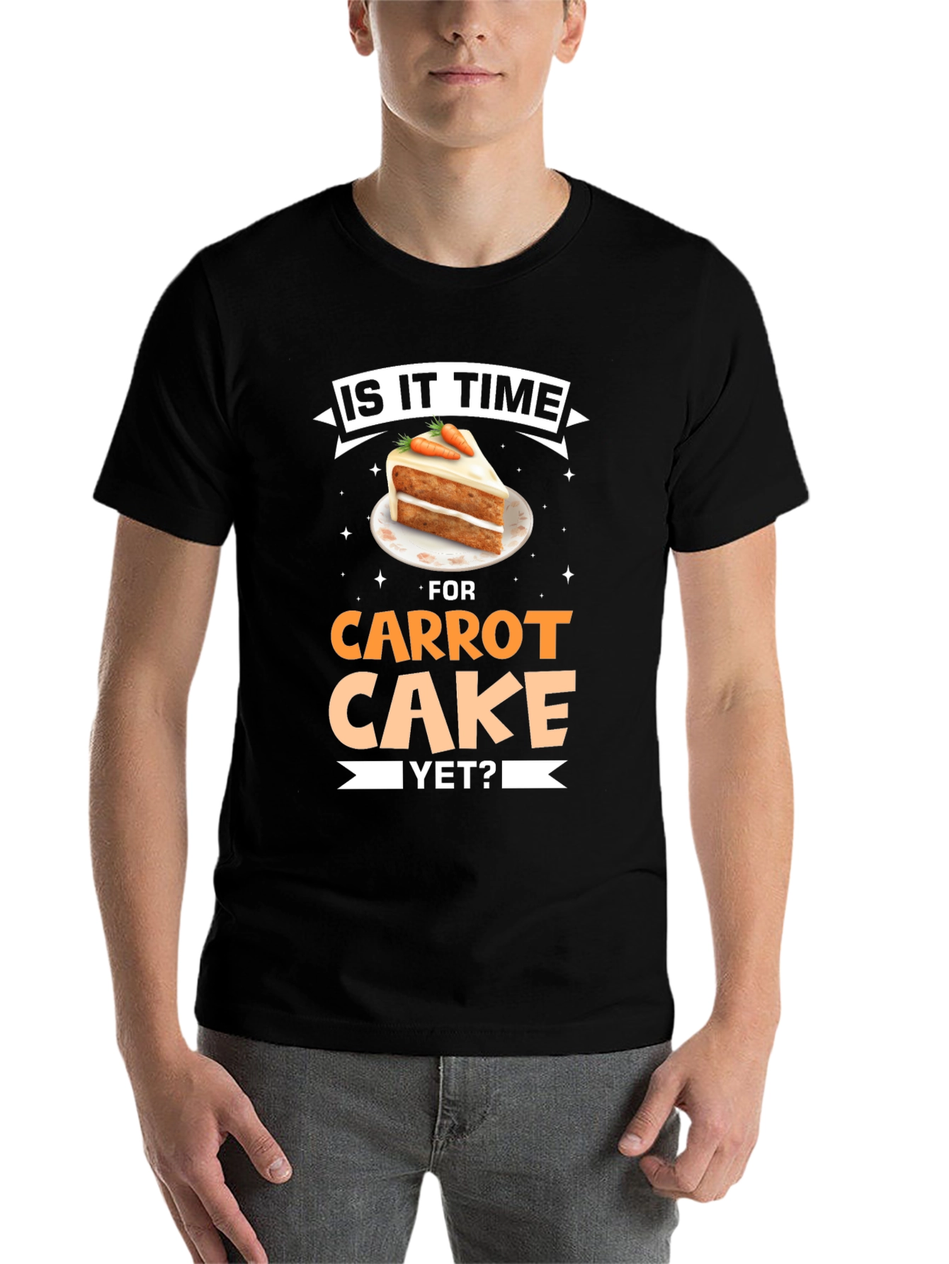 Black Is It Time For Carrot Cake Yet? T-Shirt view 7
