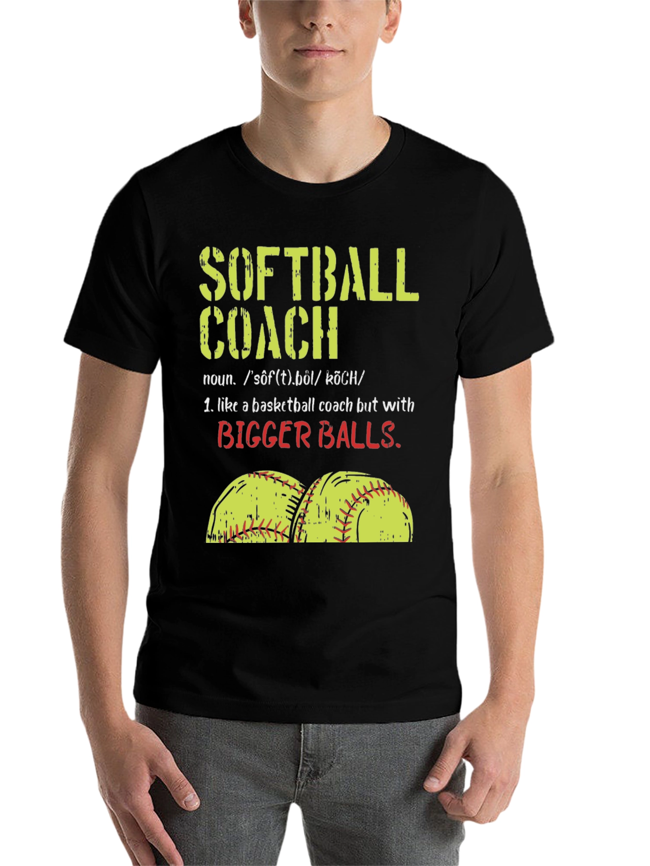 Black Softball Coach T-Shirt - Funny Saying Tee view 7