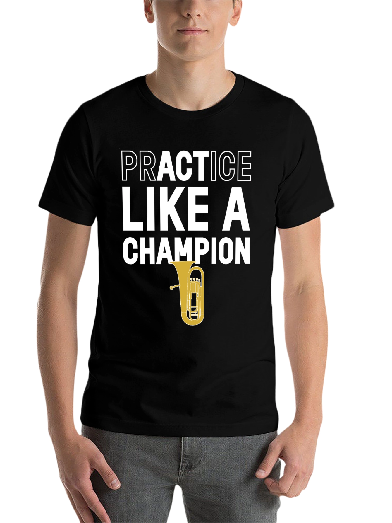 Black Practice Like A Champion Tuba Player T-Shirt view 7