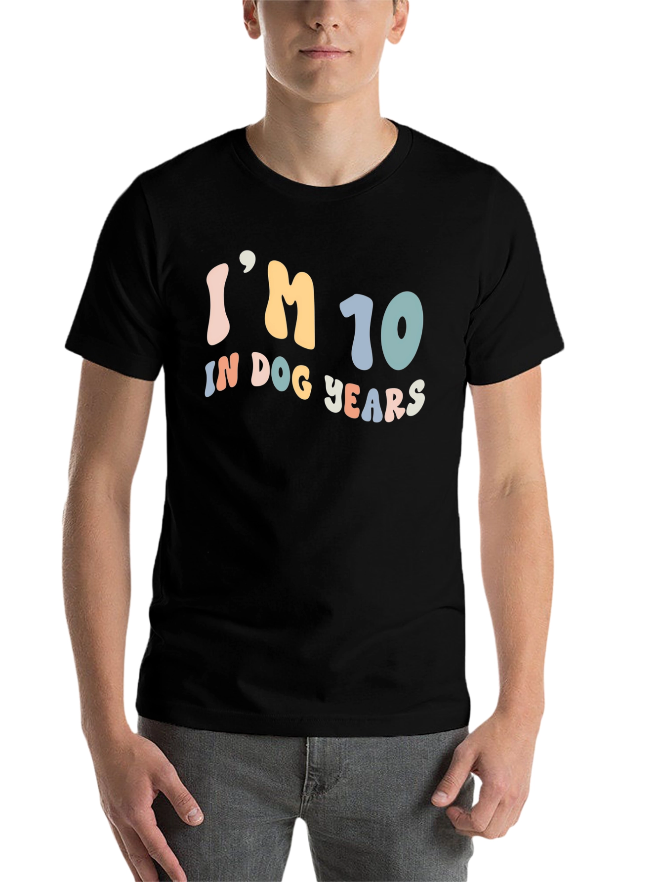 Black I'm 10 In Dog Years Graphic T-Shirt view 7