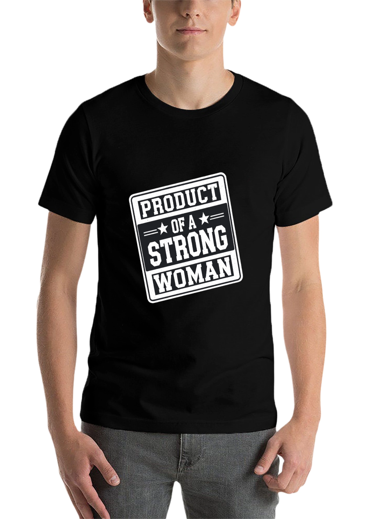 Black Product of a Strong Woman Black Graphic T-Shirt view 7
