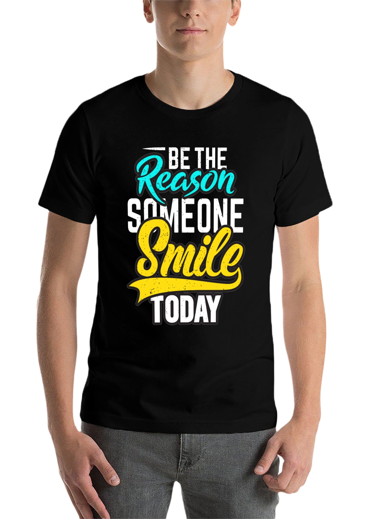 Black Be the Reason Smile Today Black Graphic Tee view 7