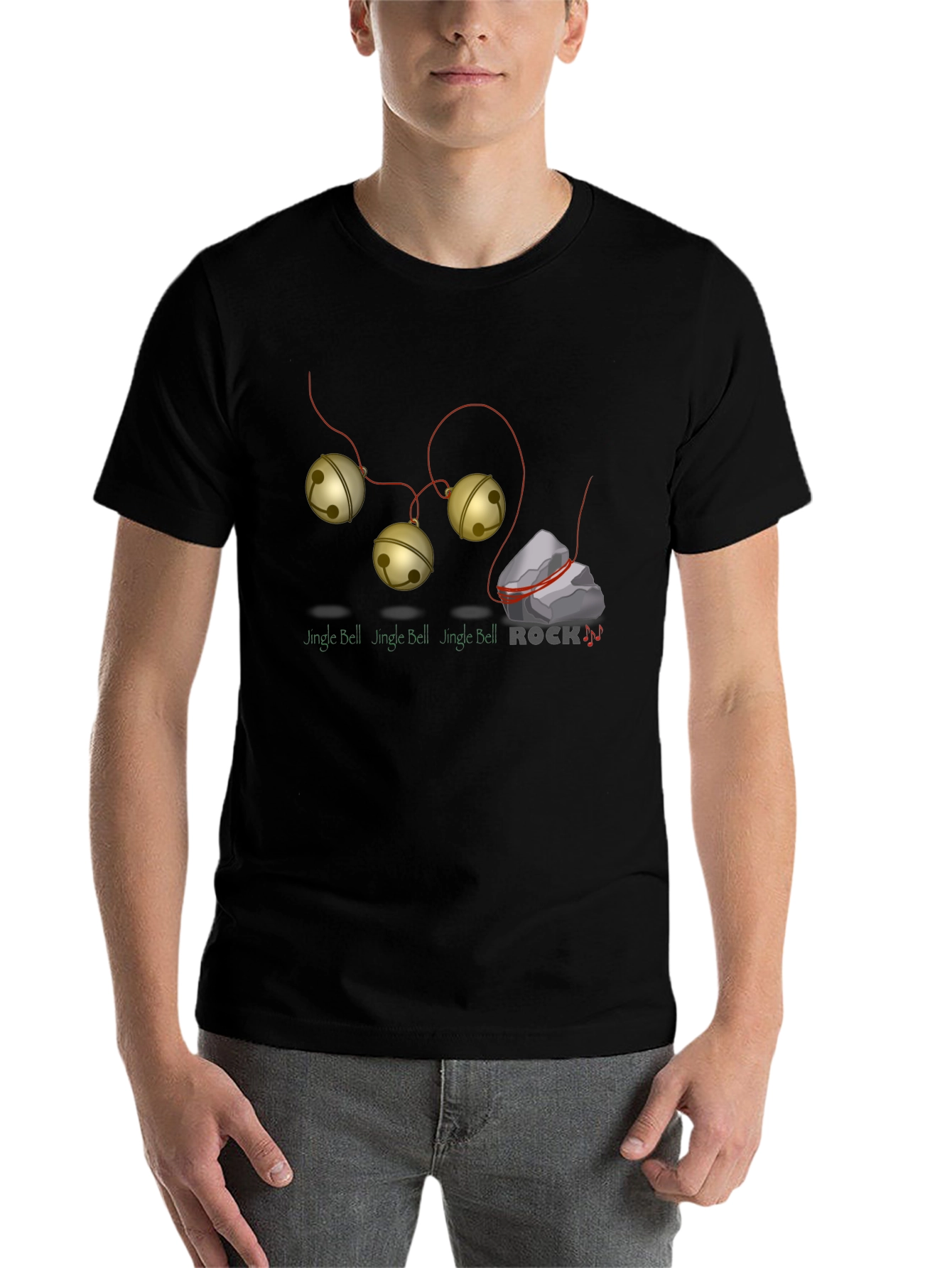 Black Jingle Bell Rock Graphic T-Shirt - Holiday Humor view 7