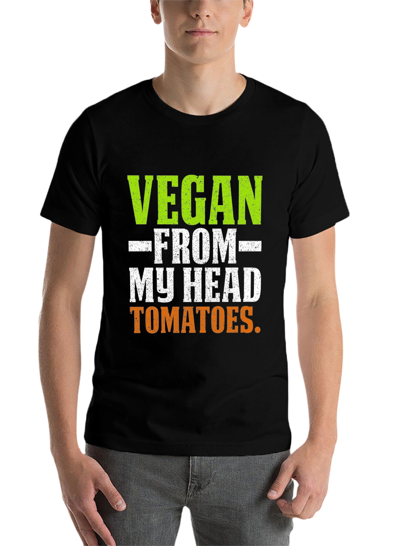 Black Vegan From My Head Tomatoes T-Shirt view 7