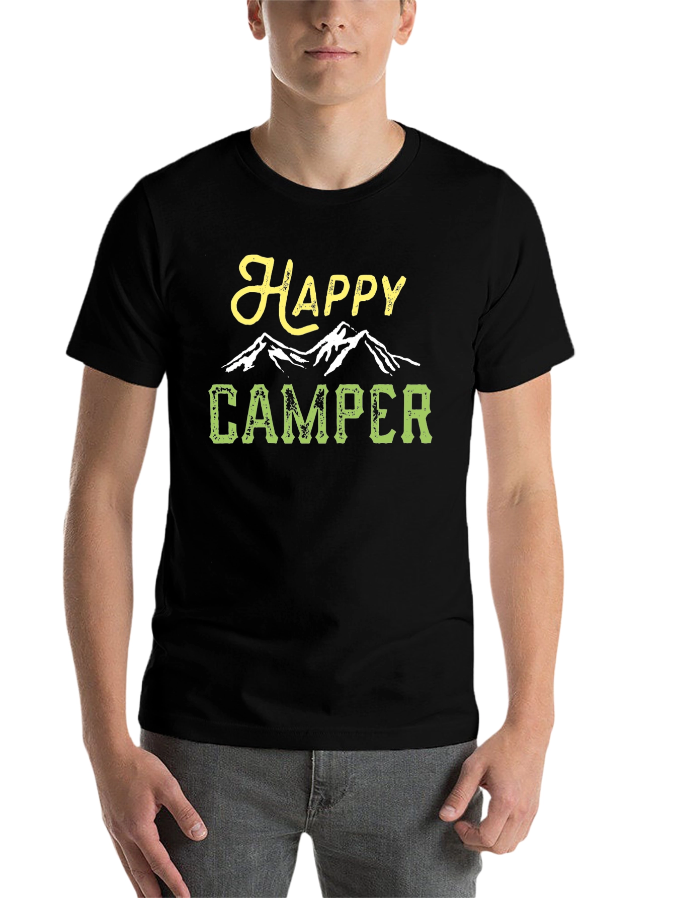 Black Happy Camper T-Shirt - Mountain Adventure view 7