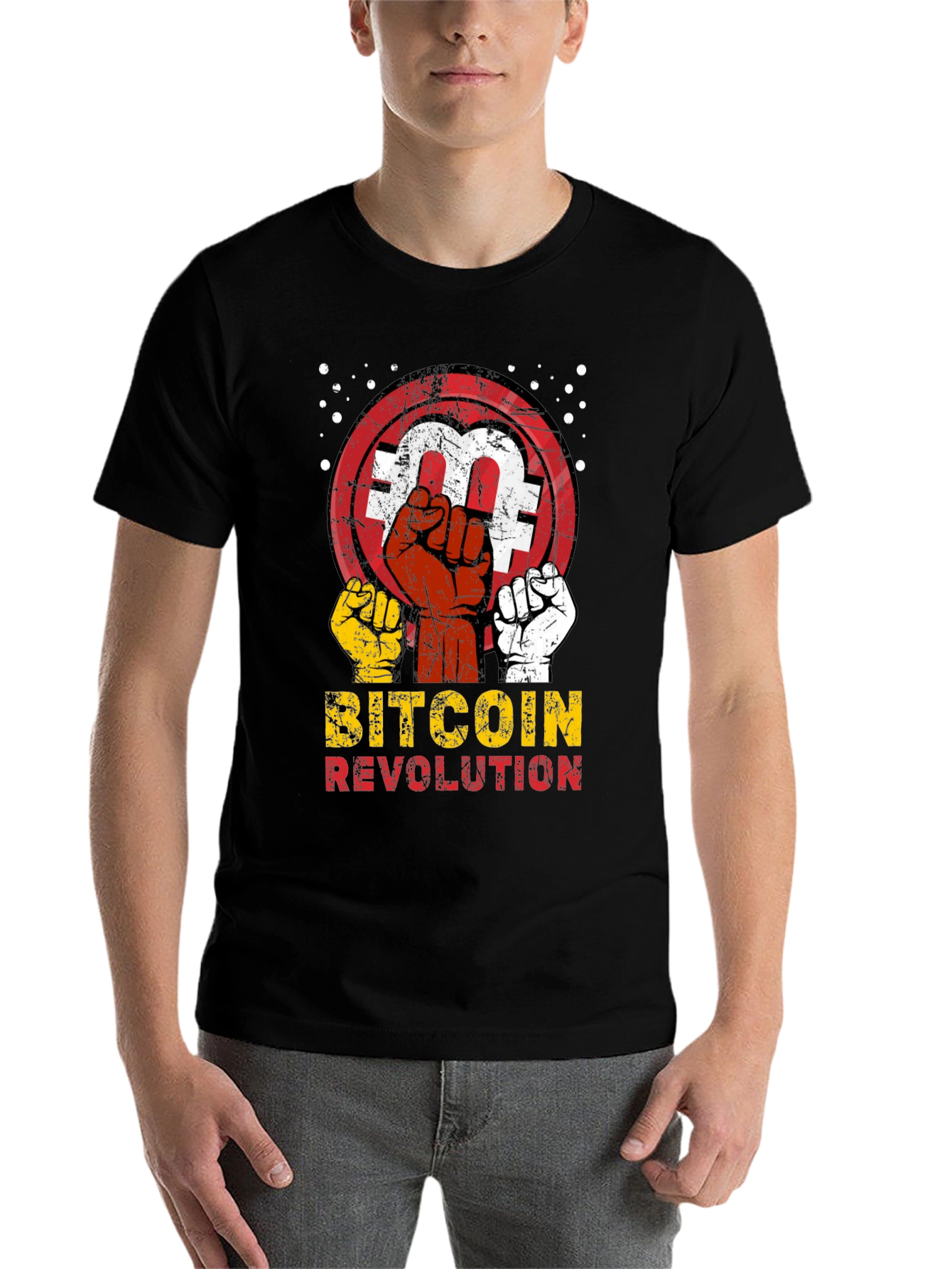 Black Bitcoin Revolution Graphic Tee view 7