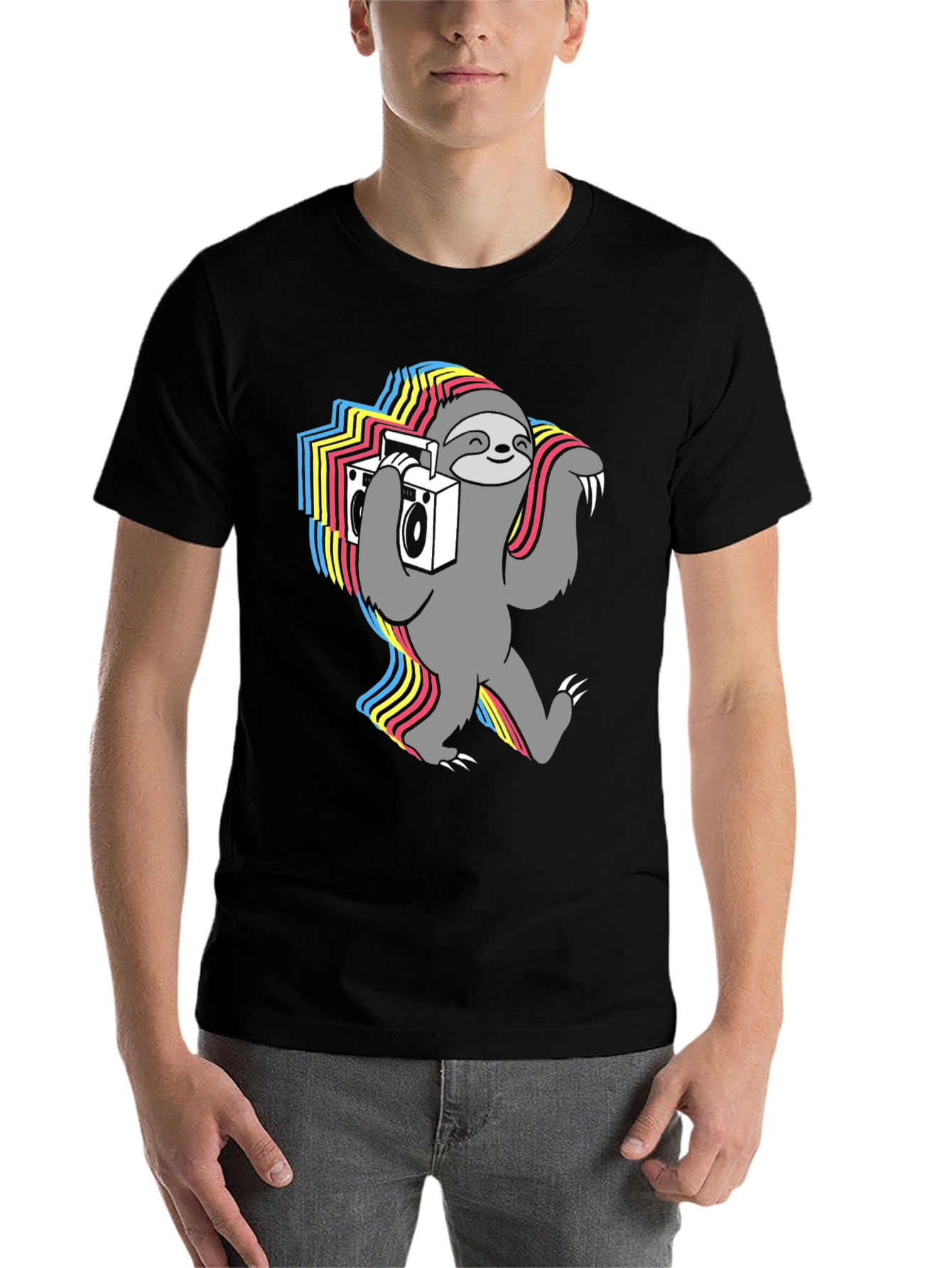 Black Sloth DJ Graphic Tee - Cool & Funky view 7
