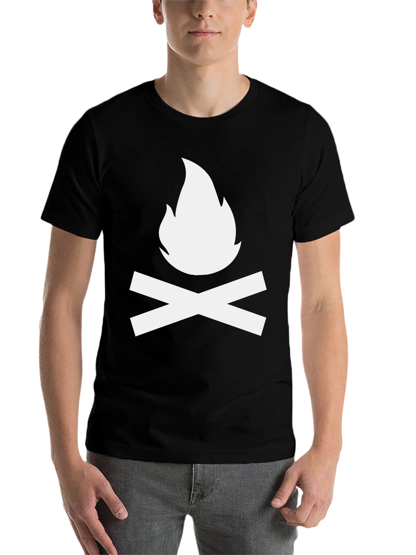 Black Campfire Graphic T-Shirt - Soft Cotton Blend view 7
