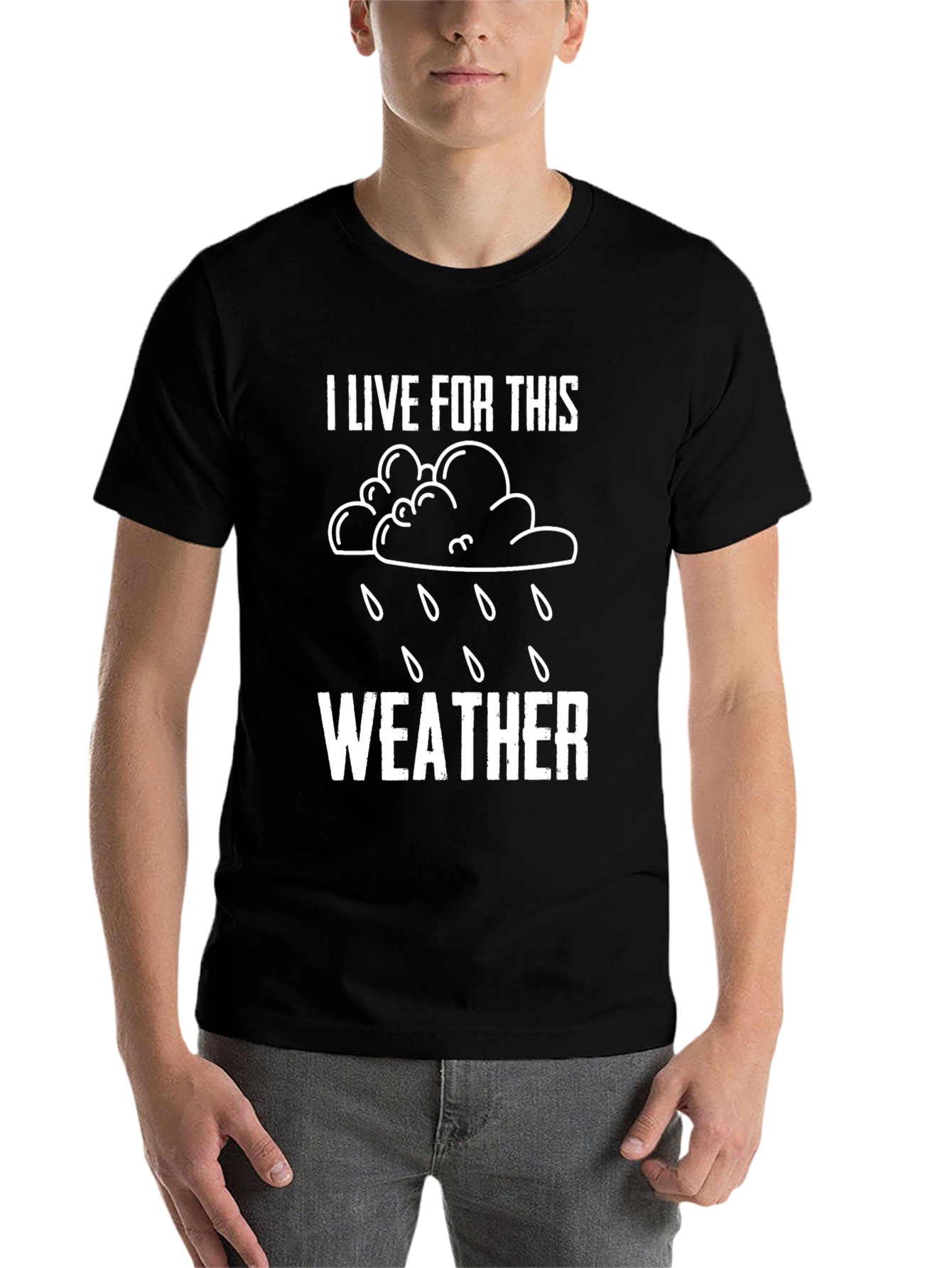 Black Rain Weather Graphic Tee - "I Live for This" view 7