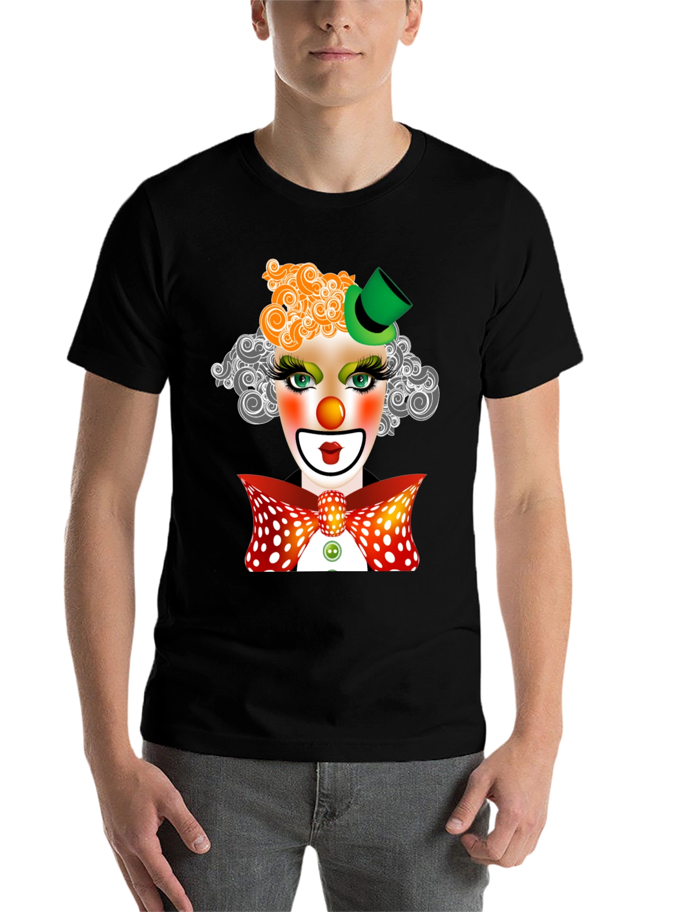 Black Clown Face Graphic T-Shirt view 7