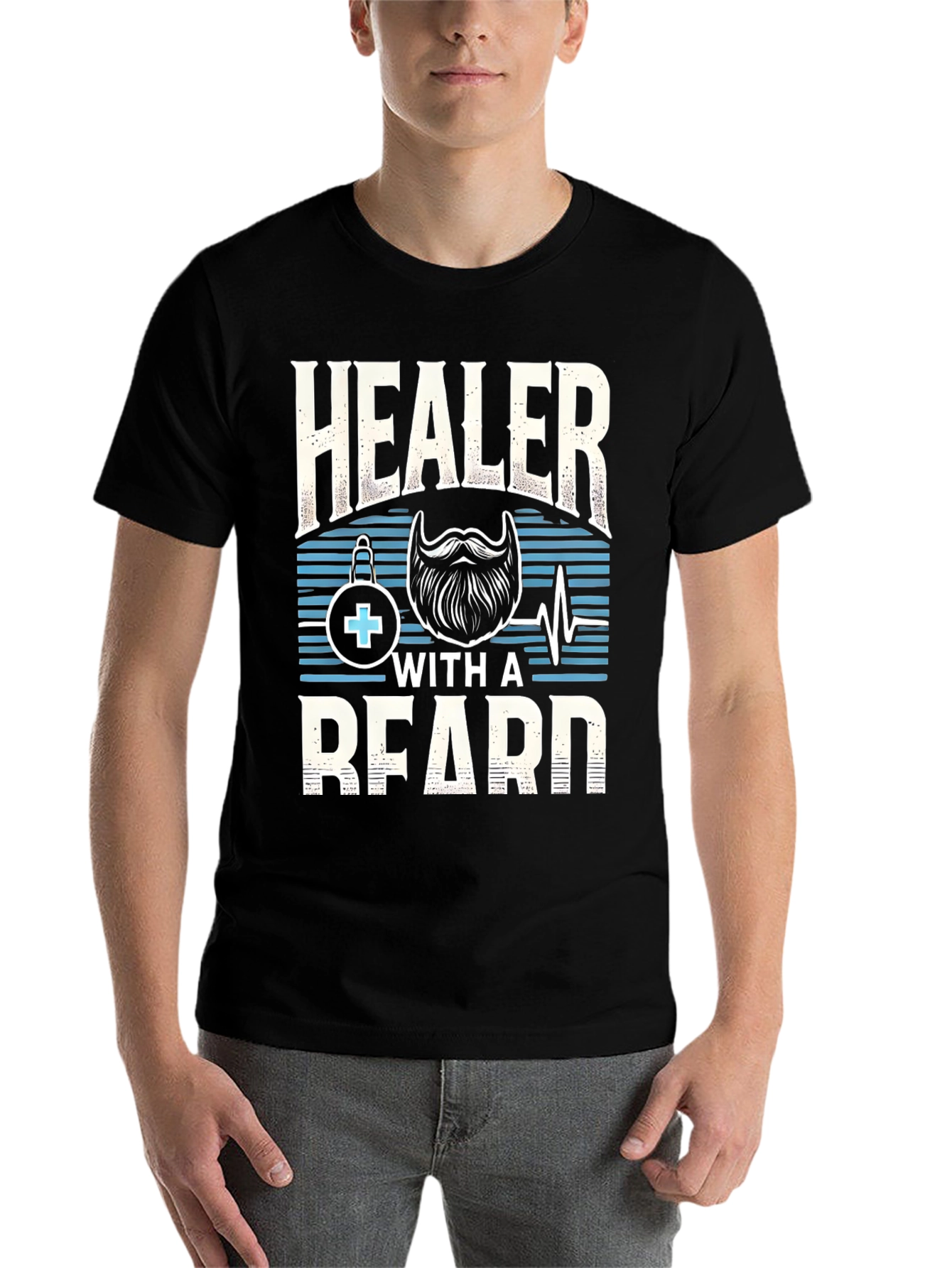 Black Healer With a Beard Graphic Tee view 7