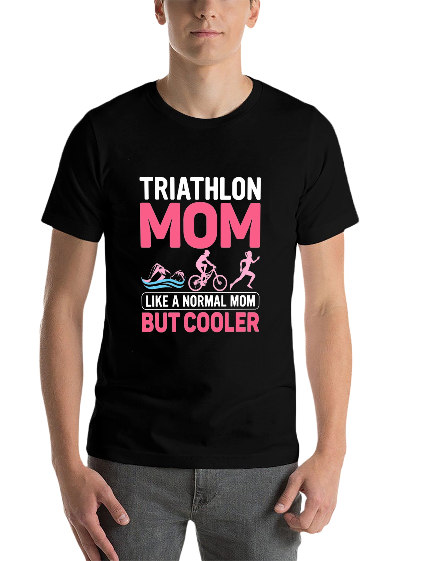 Triathlon Mom Graphic T-Shirt - Cool Mother's Day Gift - 7