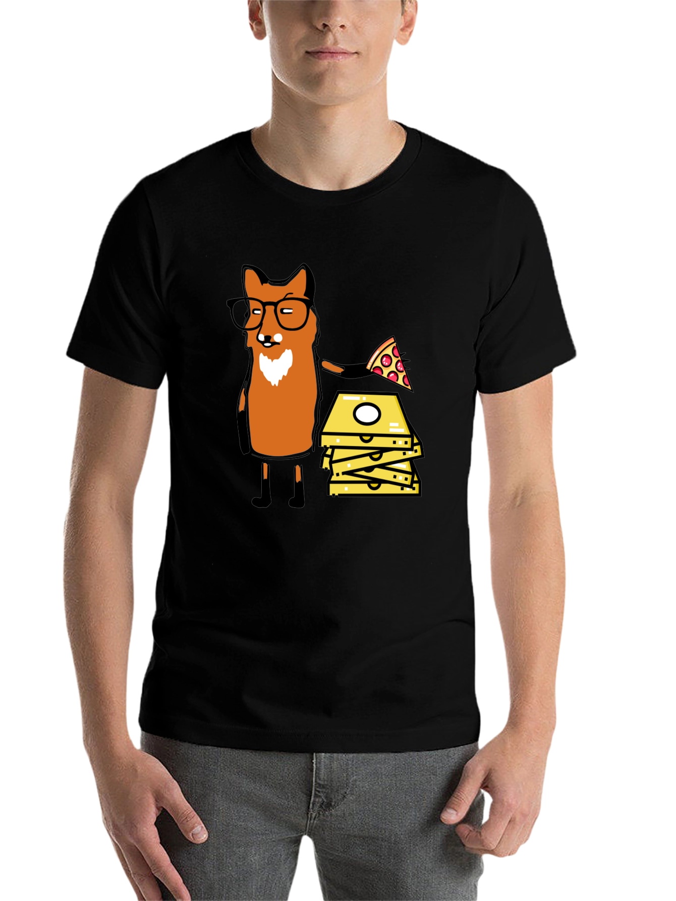 Black Fox Pizza Delivery T-Shirt - Funny Graphic Tee view 7