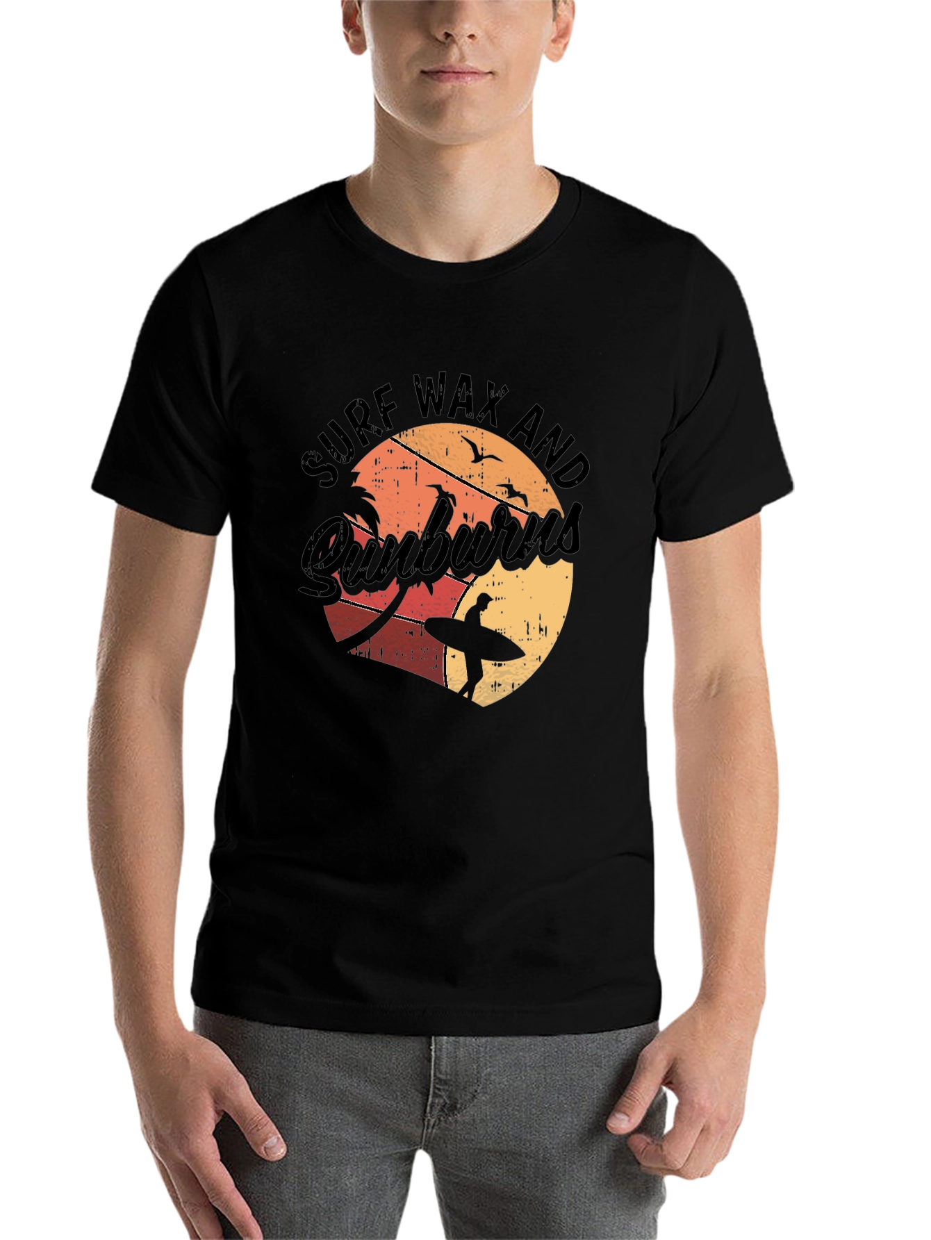 Black Surf Wax and Sunburns T-Shirt - Beach Vibes view 7