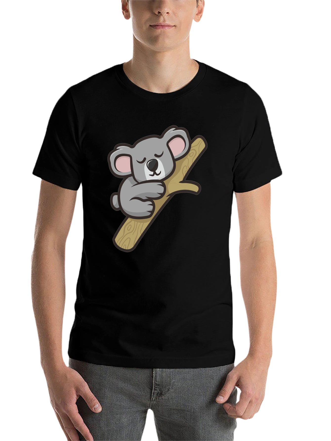 Black Cute Koala Graphic T-Shirt - Soft Cotton Tee view 7