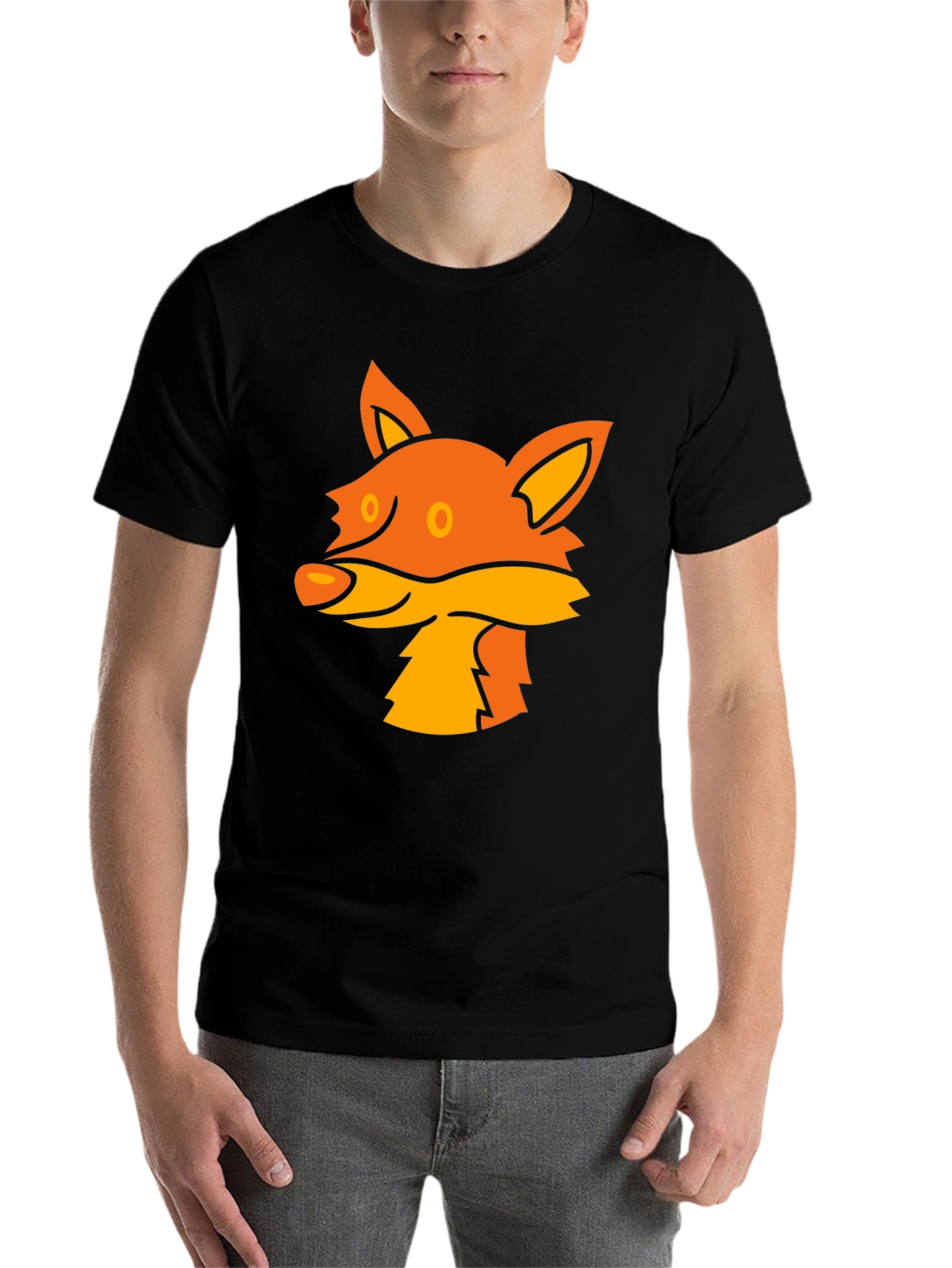 Black Fox Graphic Tee - Stylish Black T-Shirt view 7