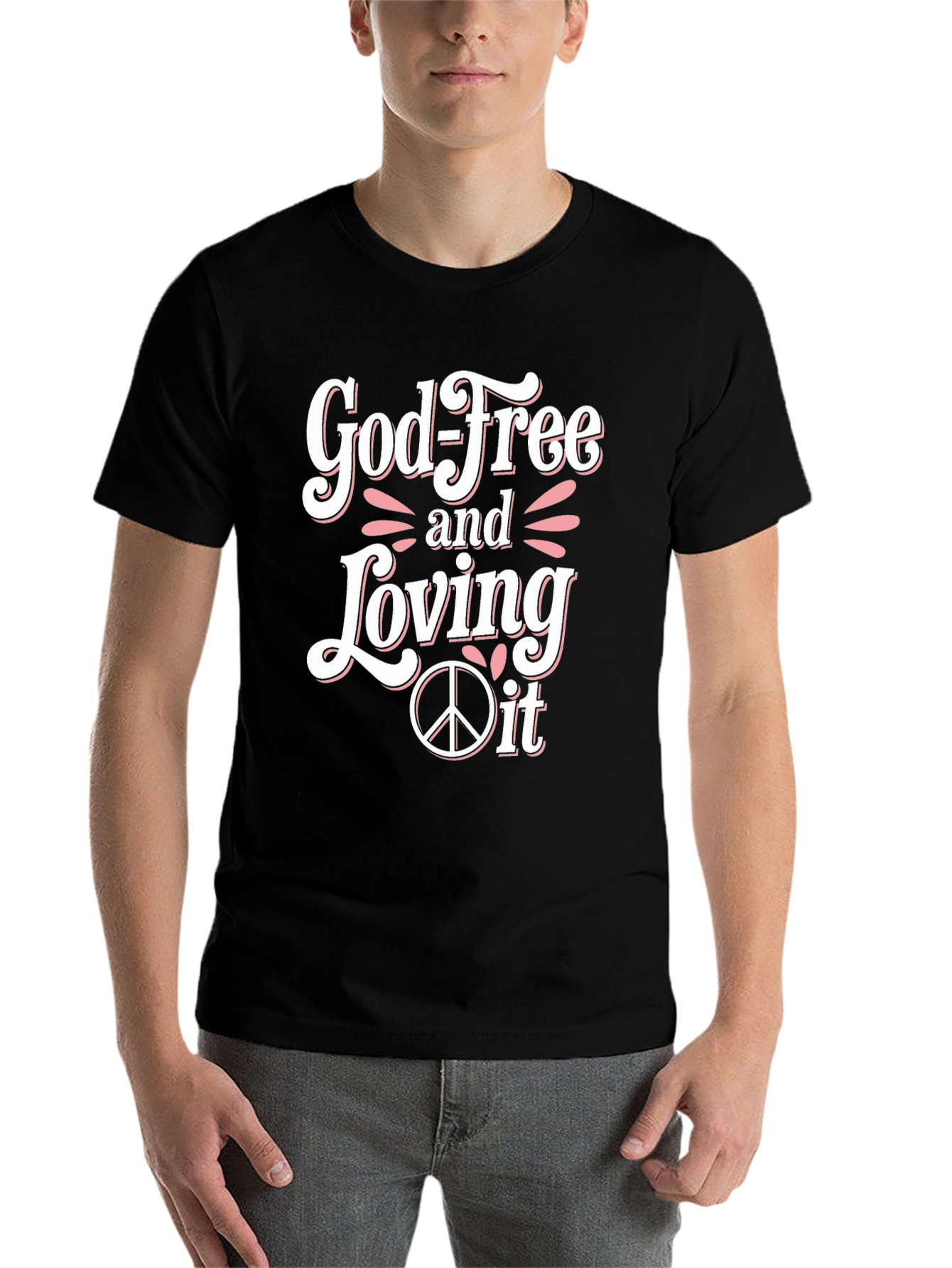 Black God-Free and Loving It T-Shirt view 7