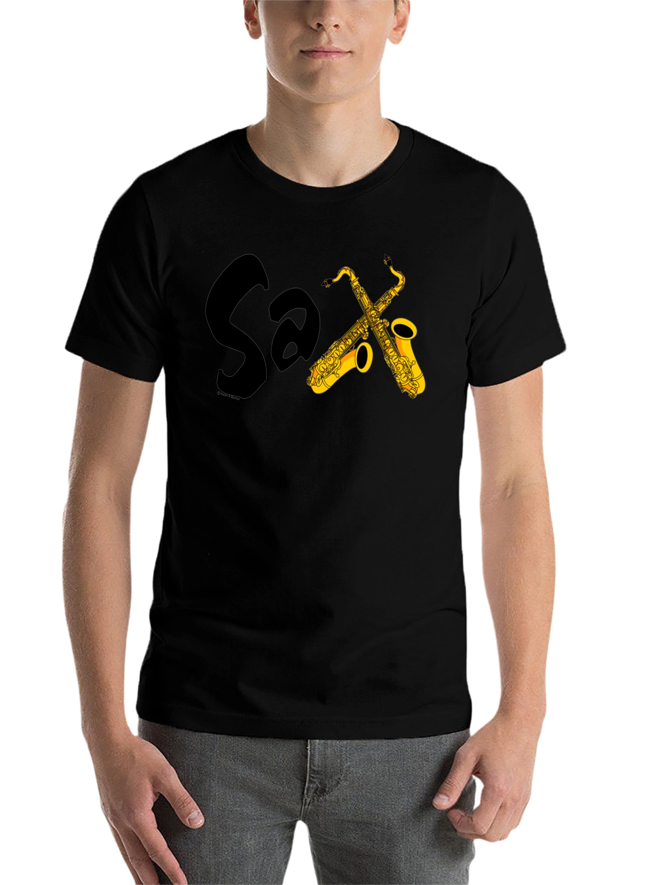 Black Saxophone T-Shirt - Cool Musician Tee view 7