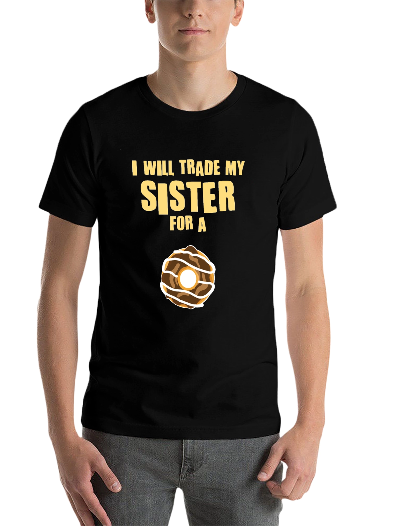 Black Trade My Sister for a Donut T-Shirt view 7