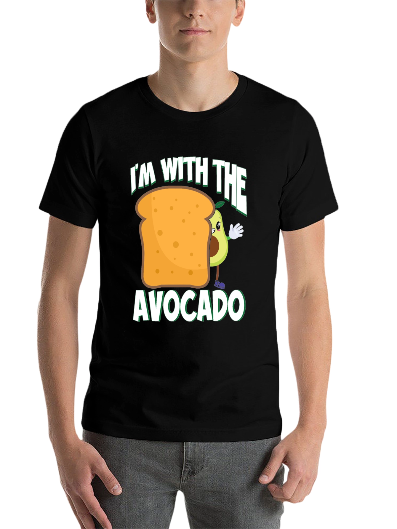 Black I'm With The Avocado T-Shirt Funny Toast Tee view 7