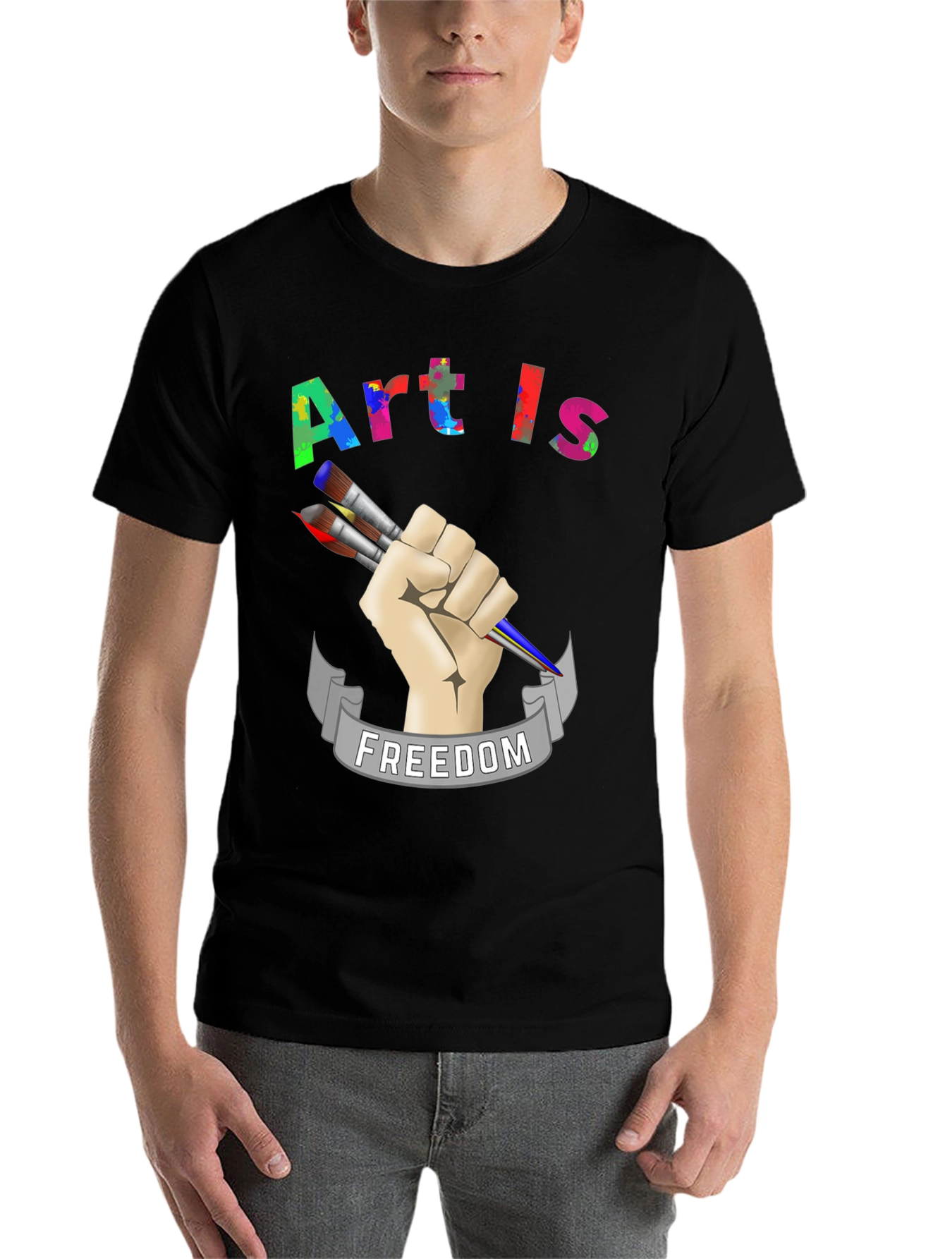Black Art is Freedom Graphic T-Shirt view 7