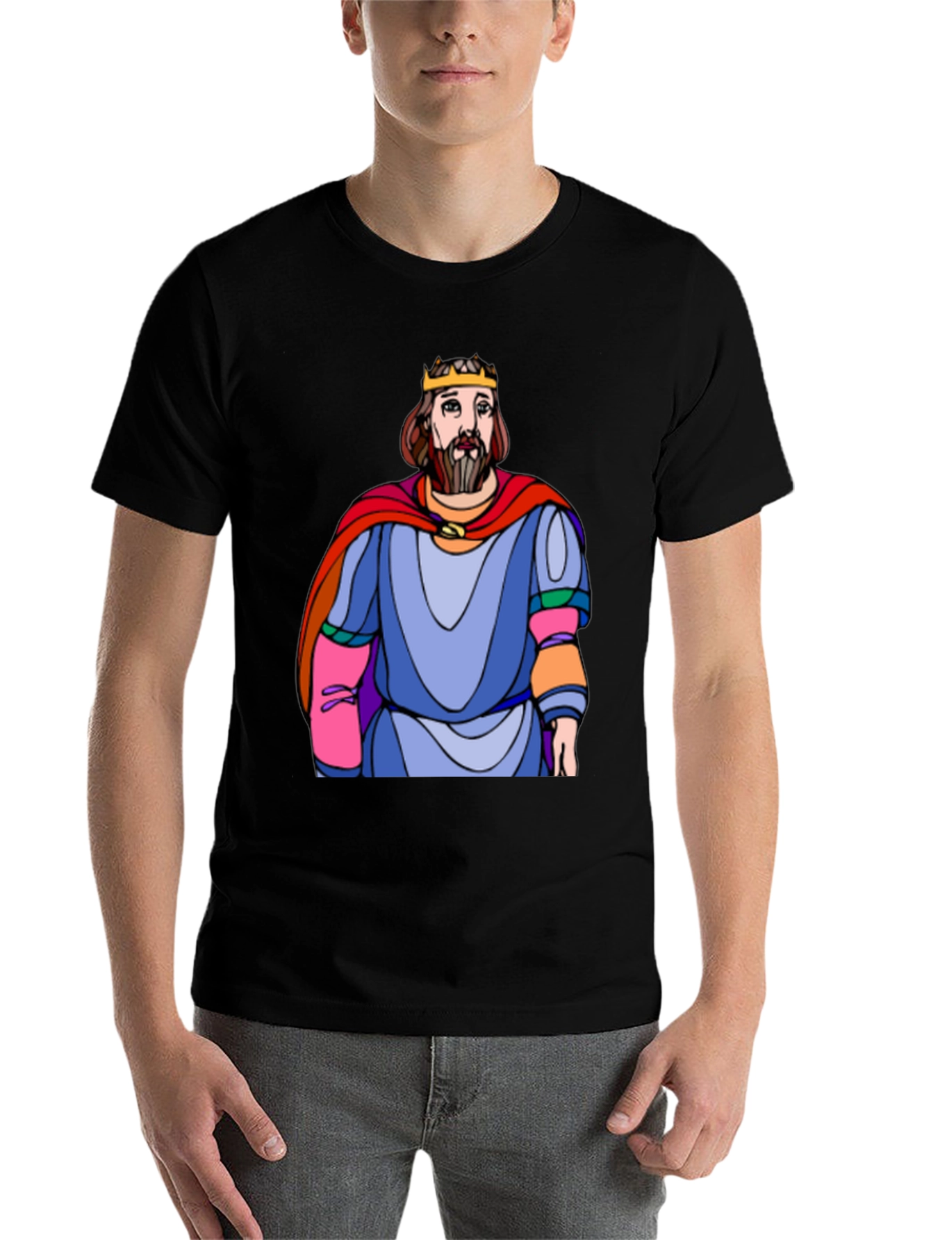 Black King Cartoon Graphic T-Shirt view 7