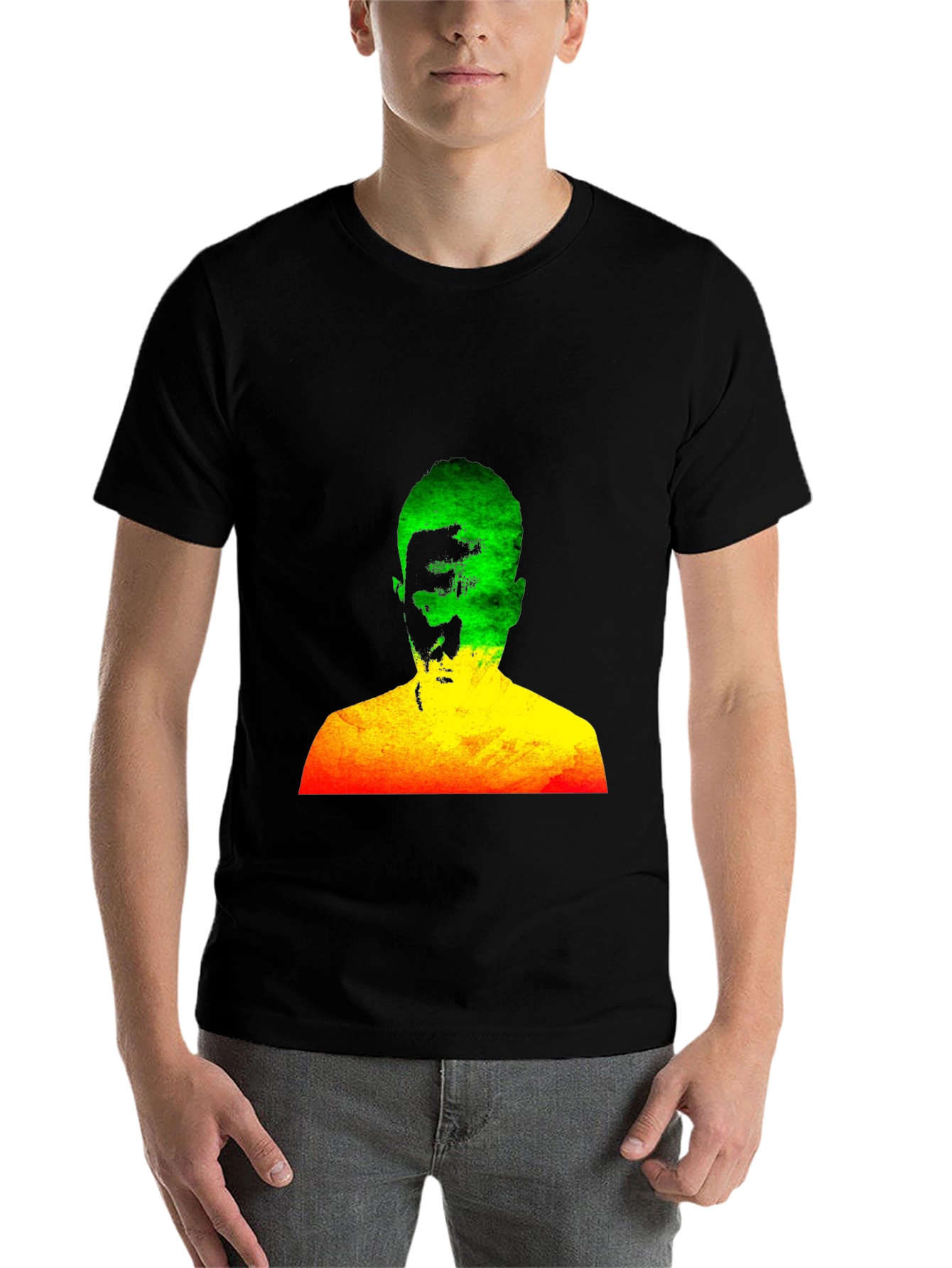 Black Rasta Man Graphic Black T-Shirt Reggae Style view 7