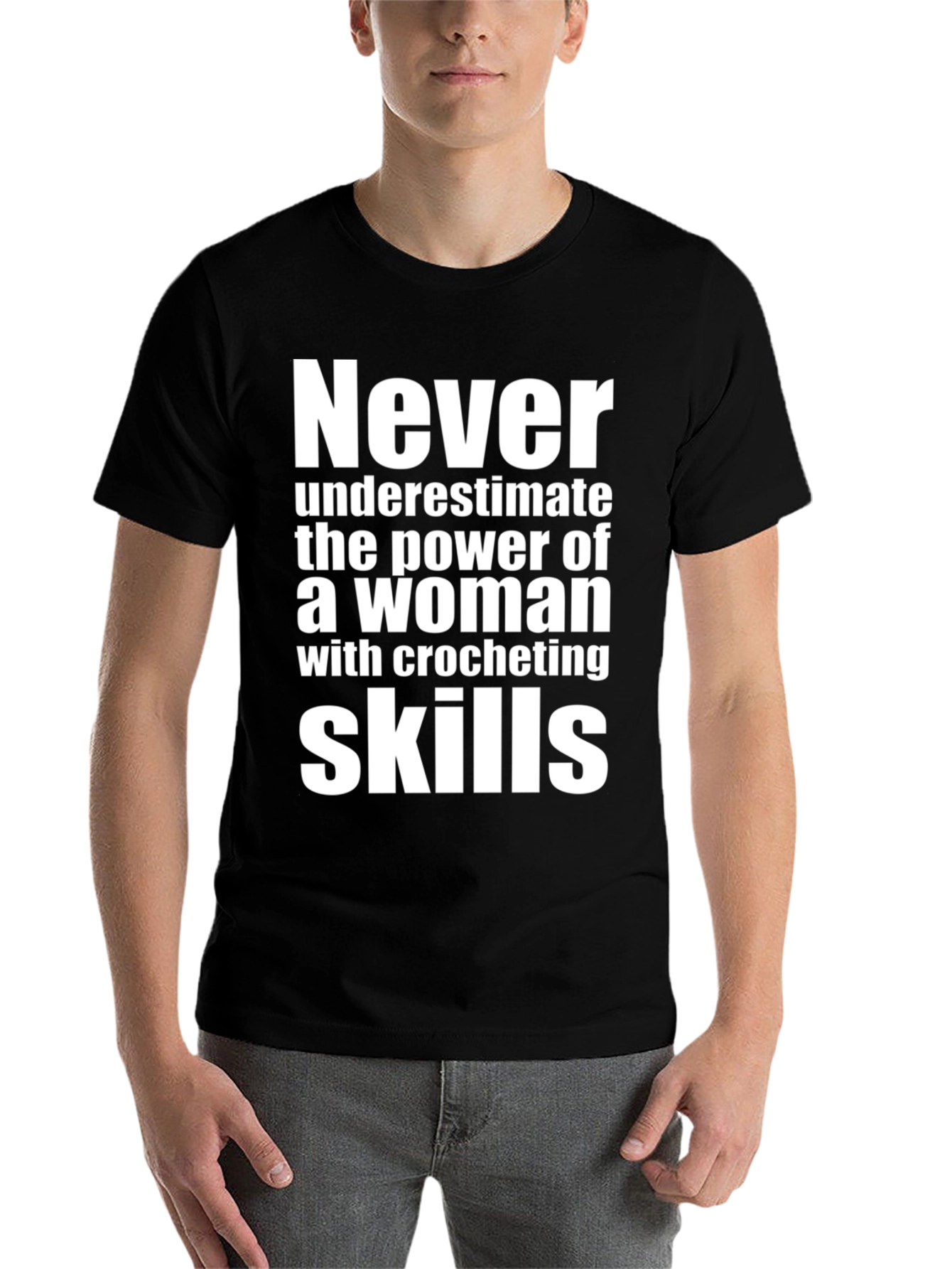 Black Never Underestimate Crocheting Skills T-Shirt view 7