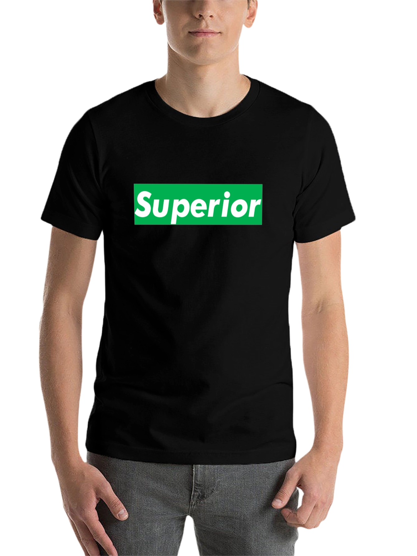 Black Superior Graphic Tee - Bold Statement T-Shirt view 7