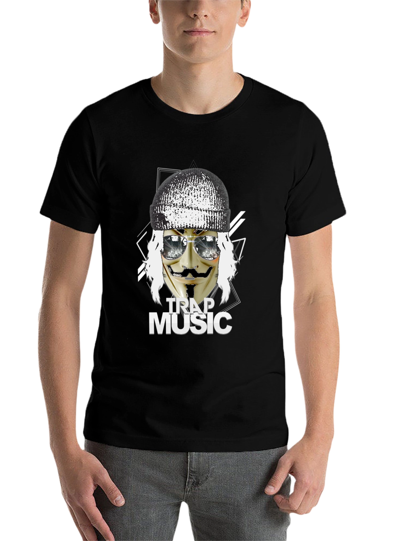 Black Trap Music Graphic Black T-Shirt view 7