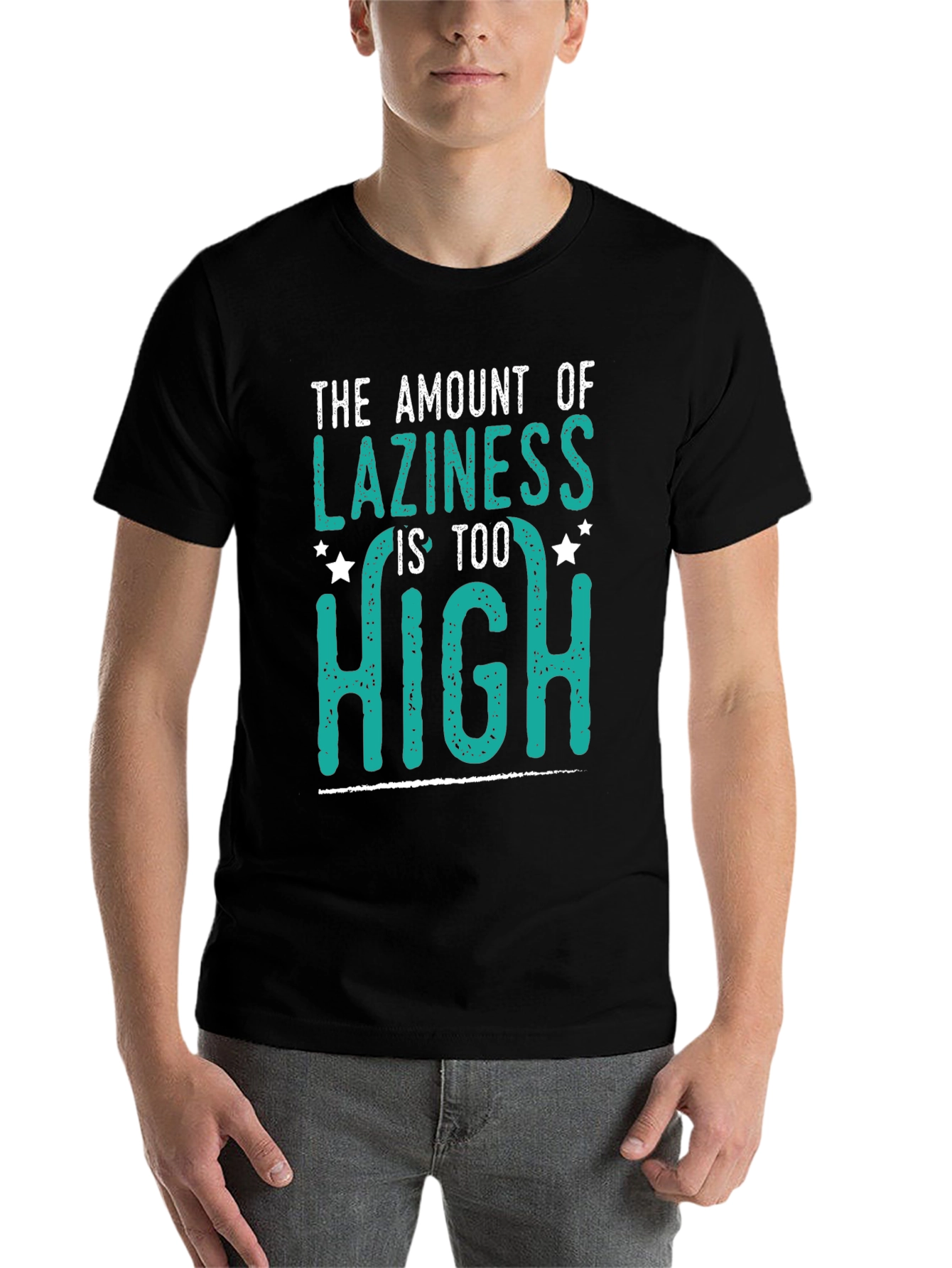 Black The Amount of Laziness is Too High T-Shirt view 7