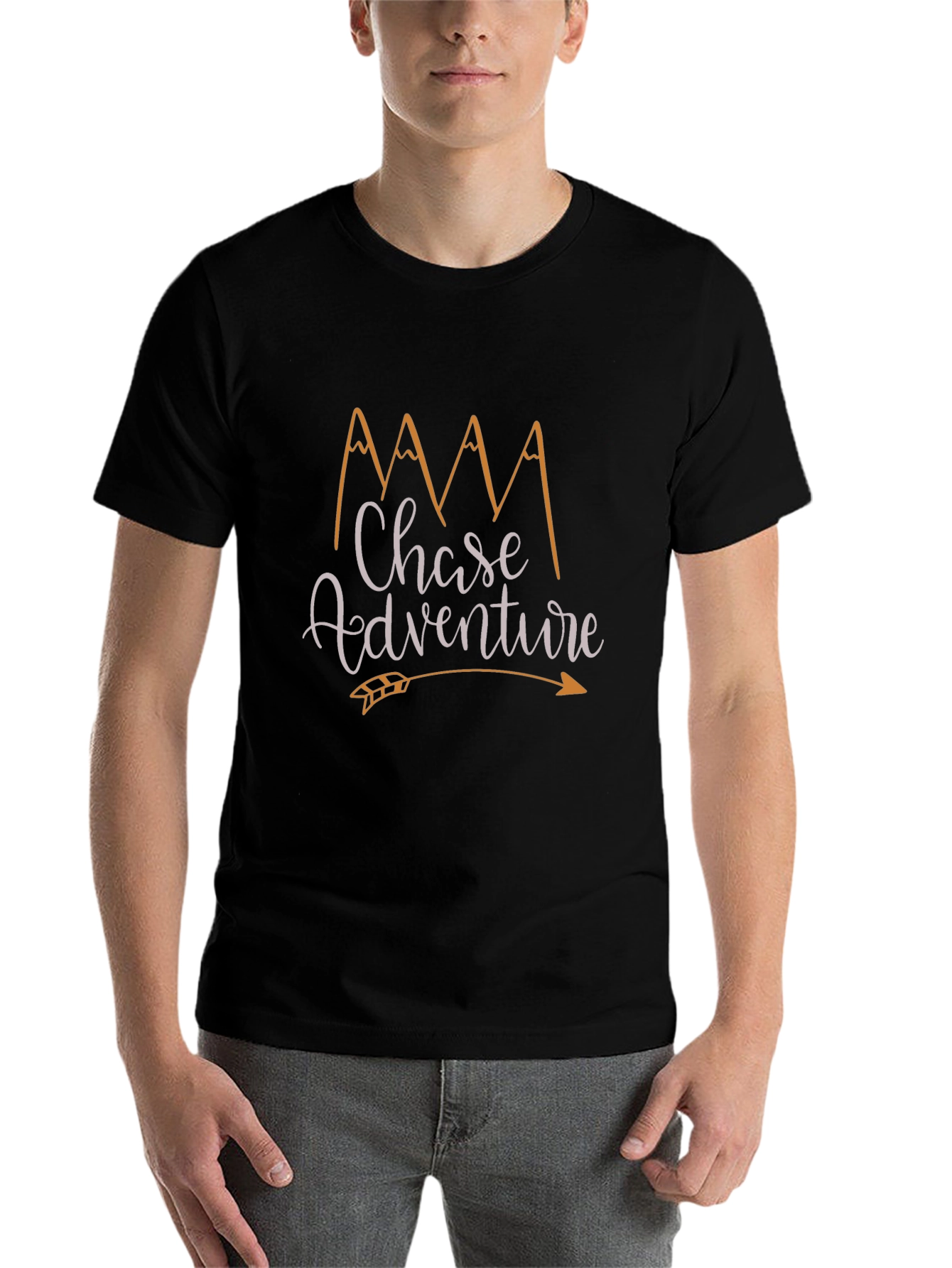 Black Chase Adventure Graphic Tee - Black Crew Neck Shirt view 7