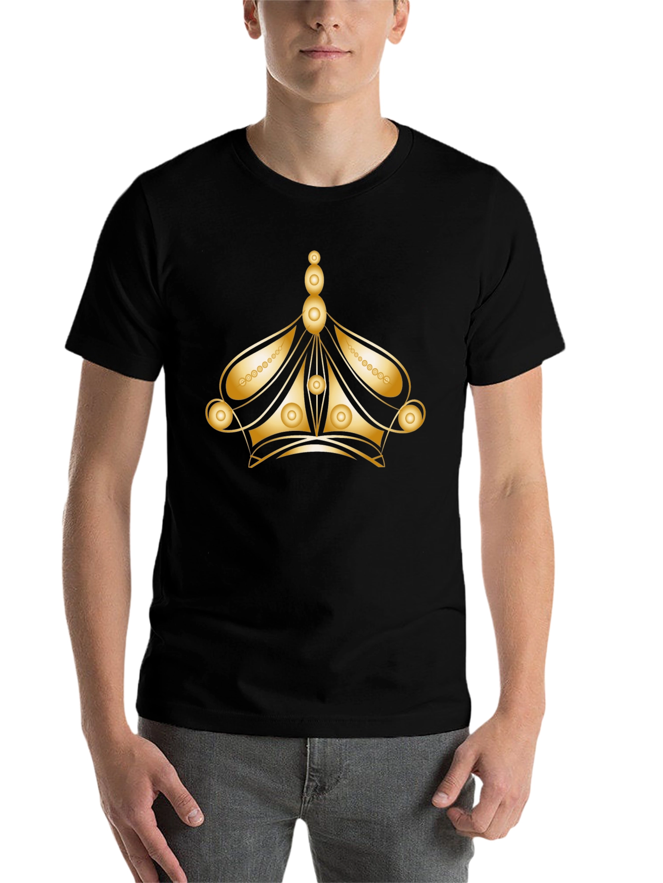 Black Gold Crown Graphic Black Tee view 7