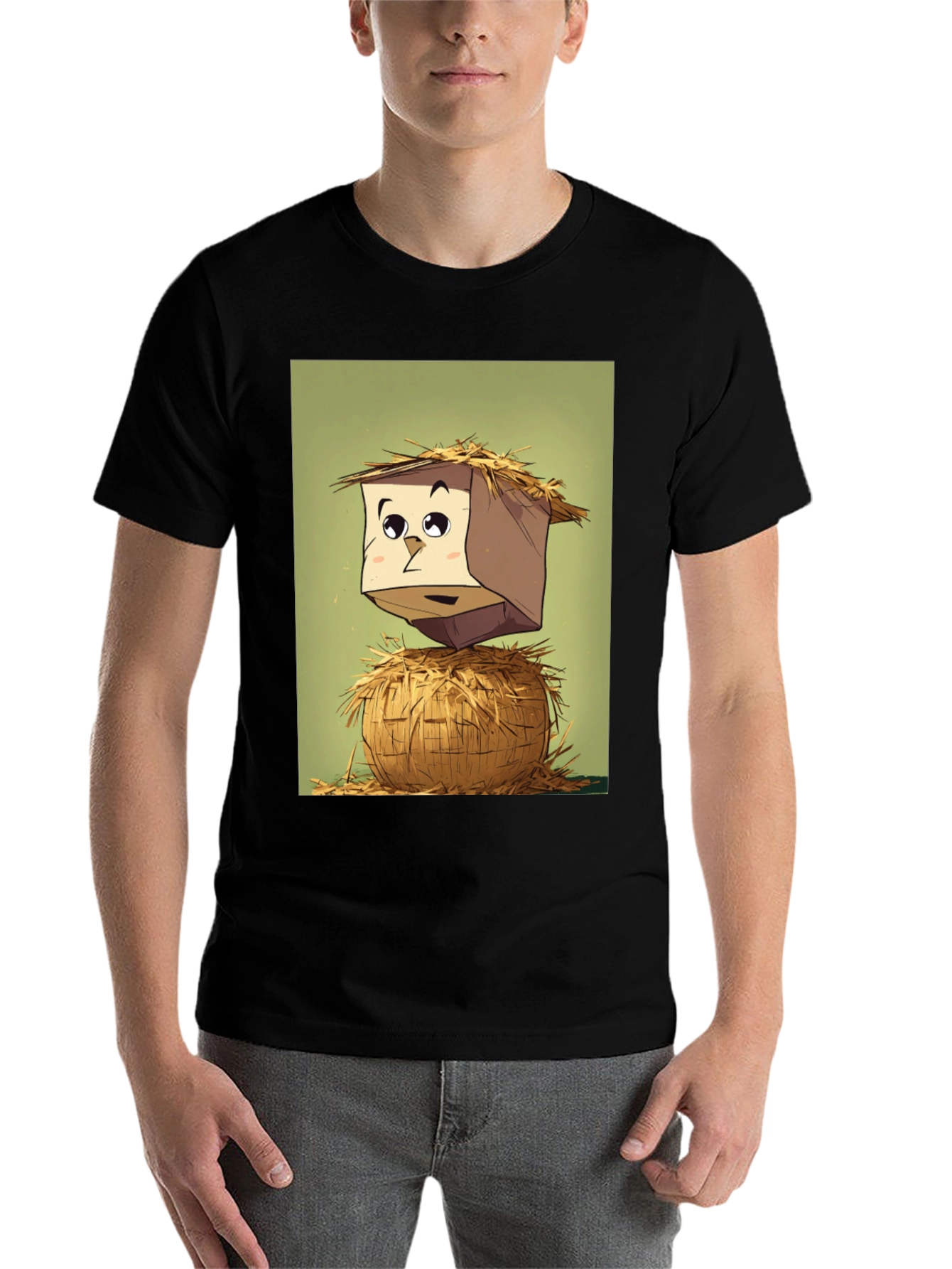Black Cartoon Scarecrow T-Shirt view 7