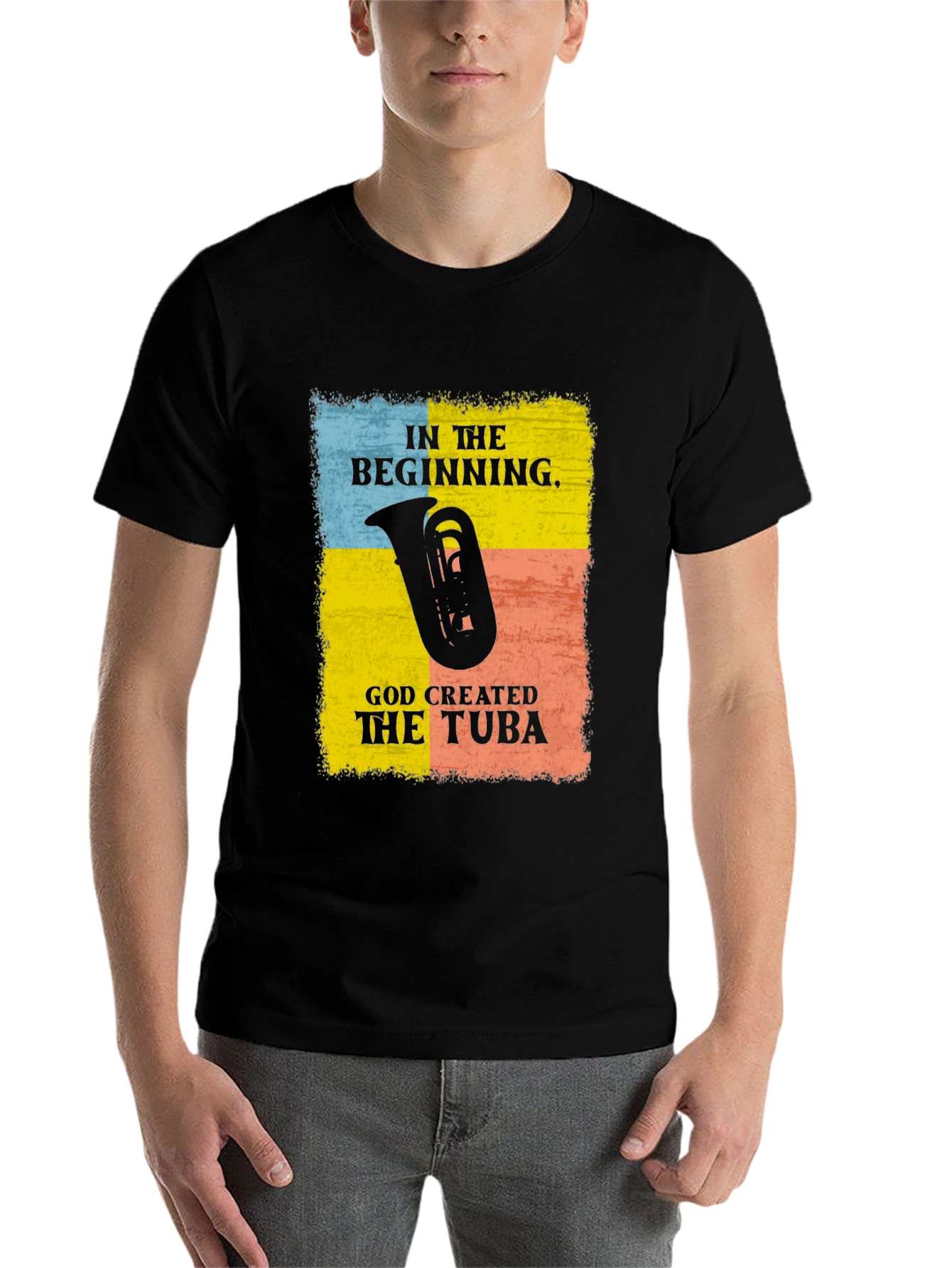Black In The Beginning Tuba Graphic Tee view 7