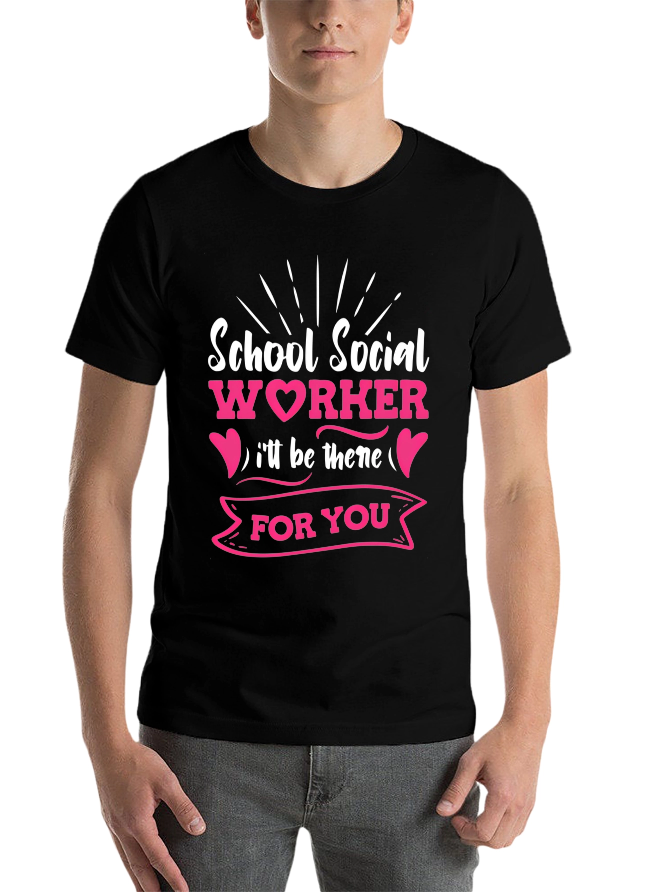 Black School Social Worker T-Shirt view 7