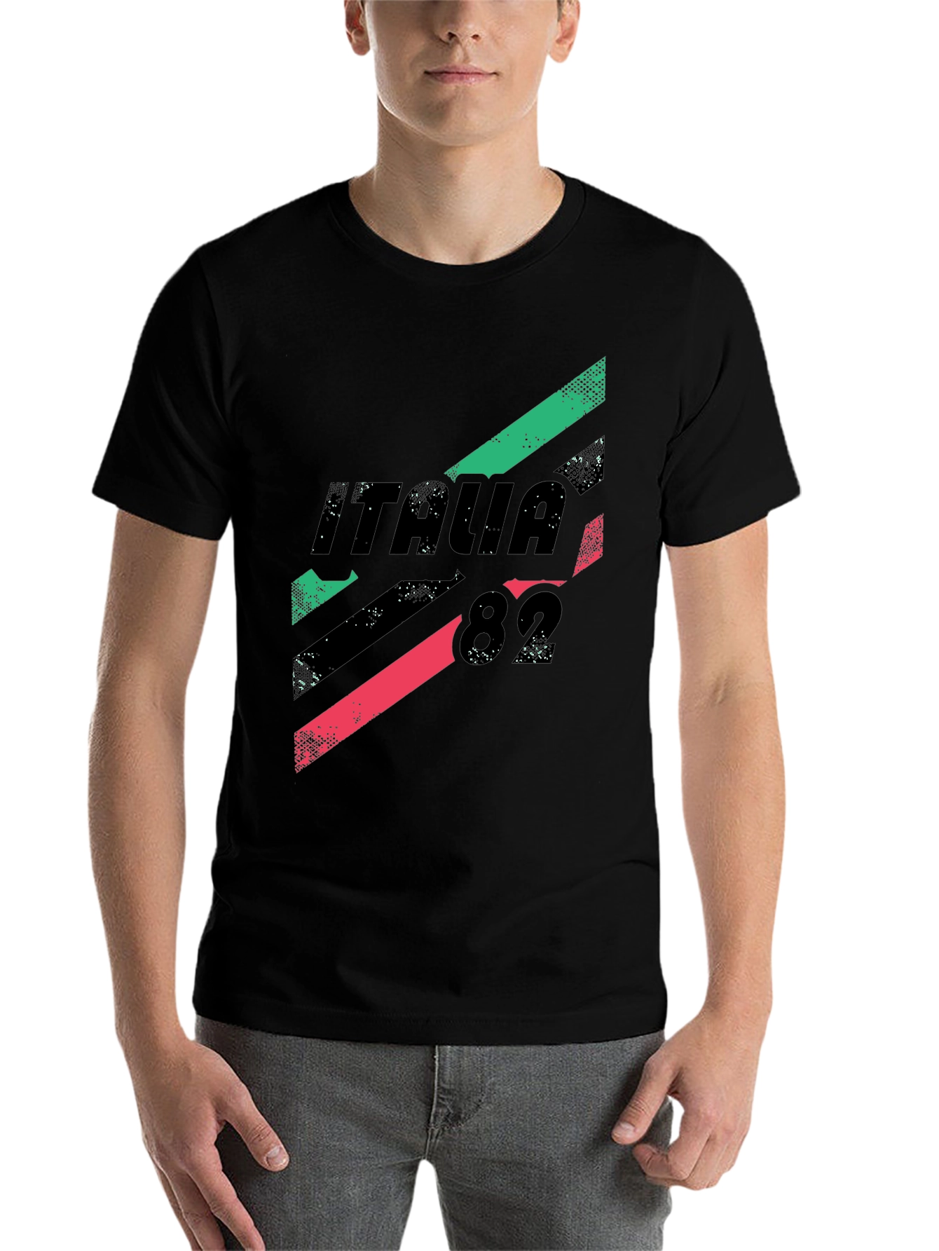 Black Italia 82 Graphic Tee - Black, Retro Style view 7