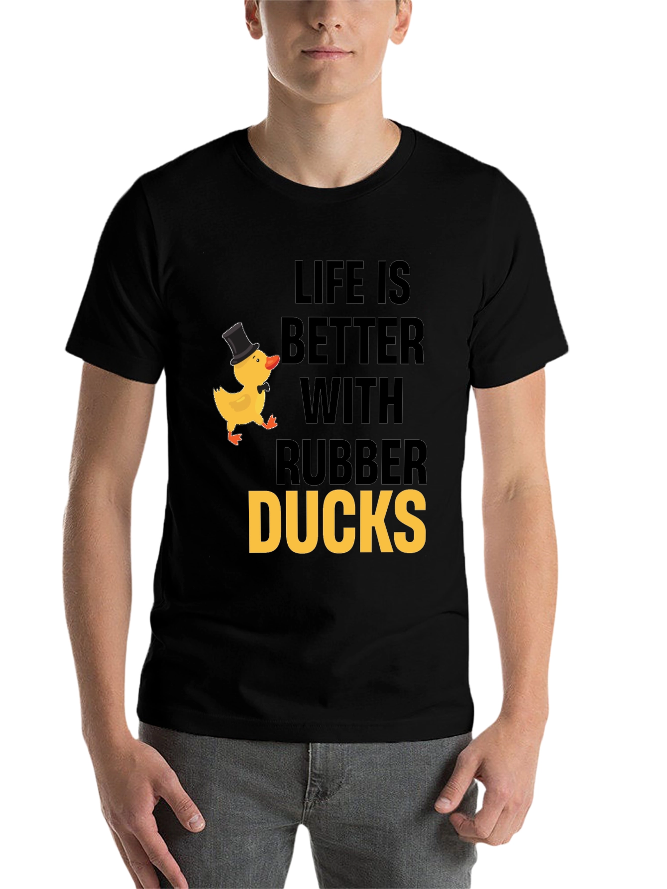 Black Life is Better with Rubber Ducks T-Shirt view 7
