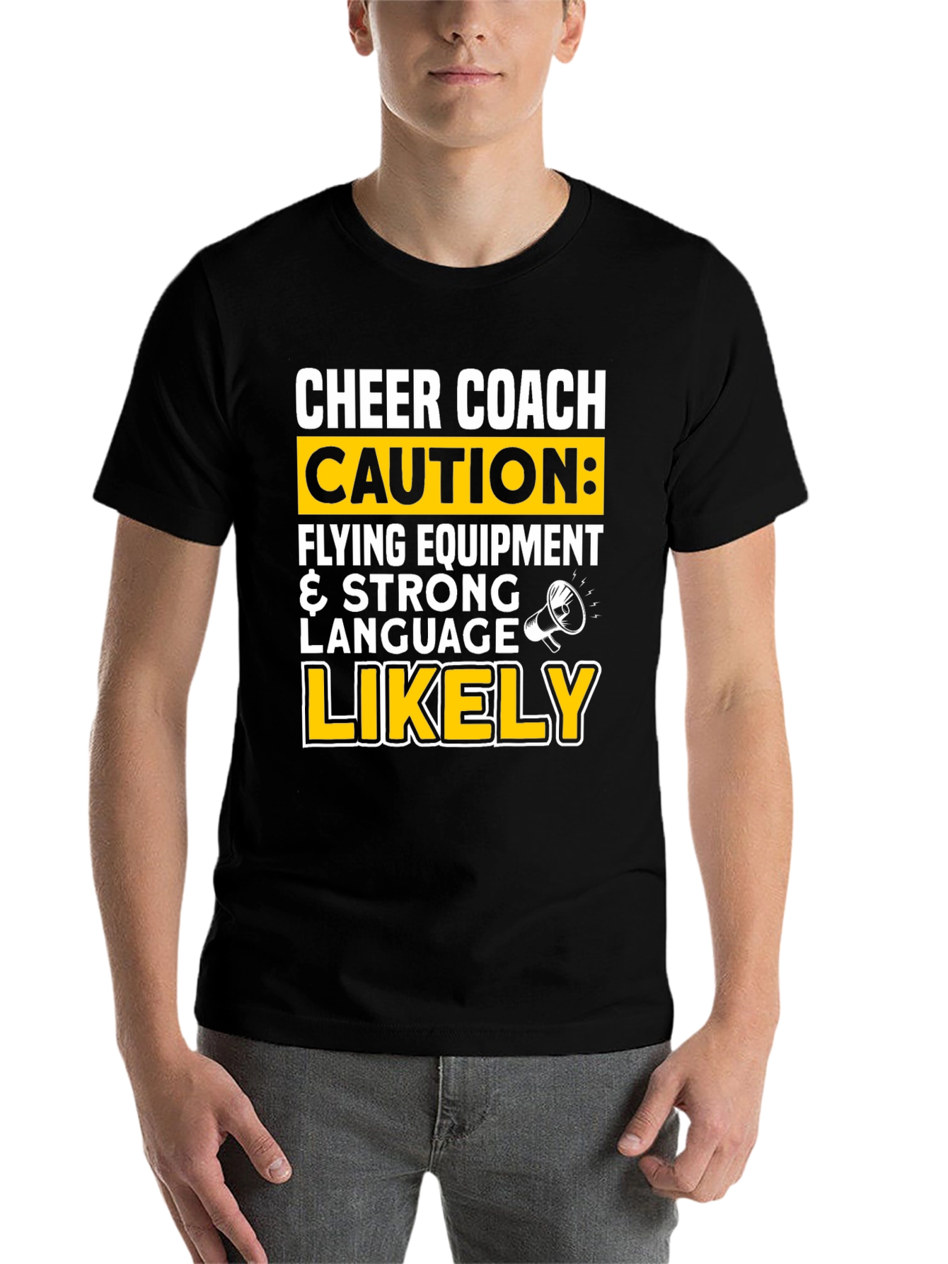 Black Cheer Coach Caution T-Shirt view 7