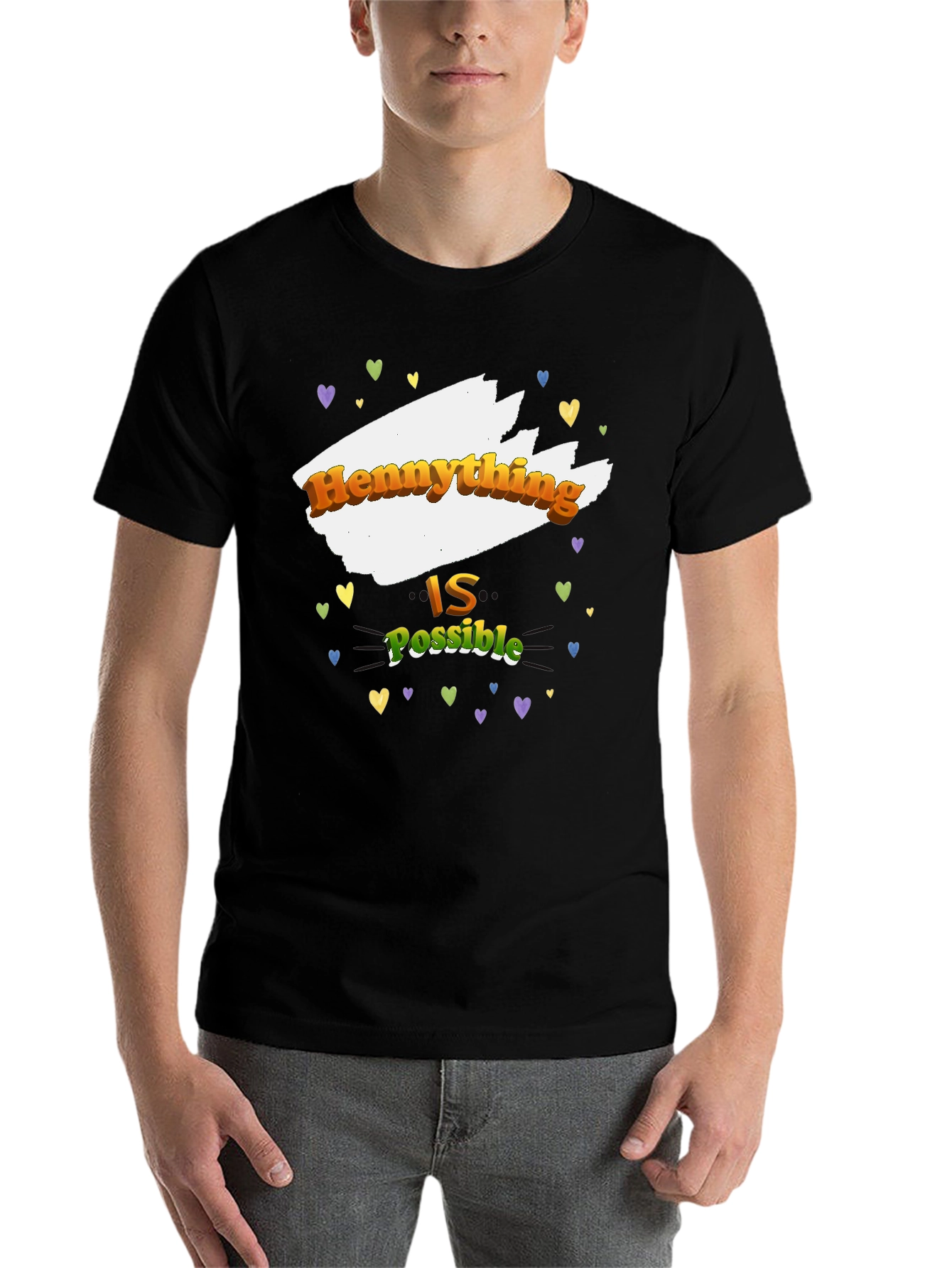 Black Hennything is Possible T-Shirt - Black view 7