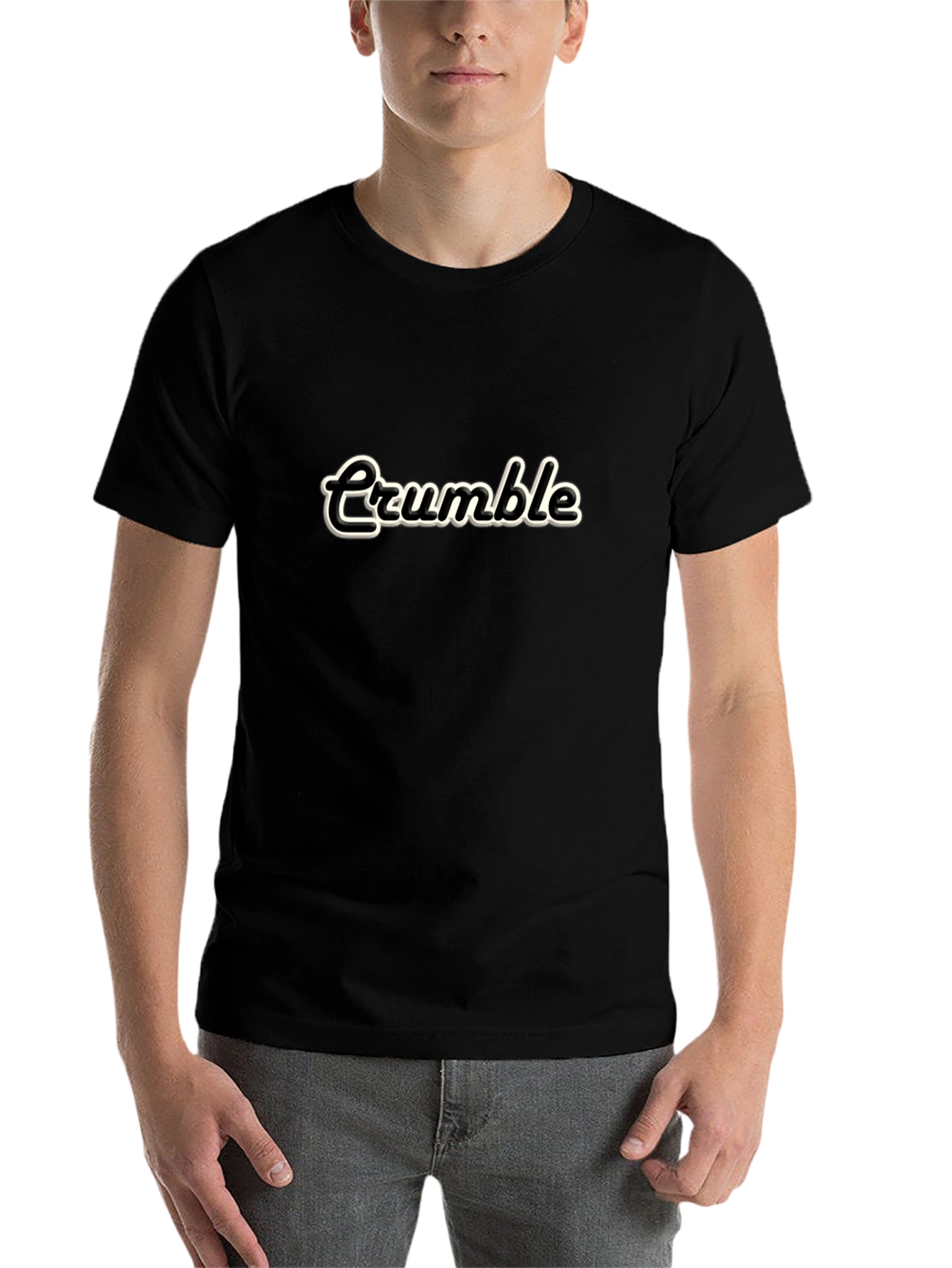 Black Retro 'Crumble' Black Graphic Tee view 7