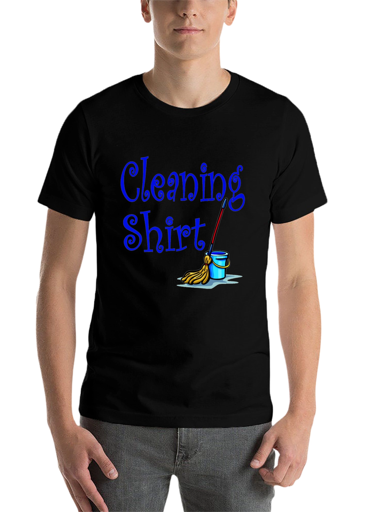 Black Cleaning Shirt - Funny Janitor T-Shirt view 7