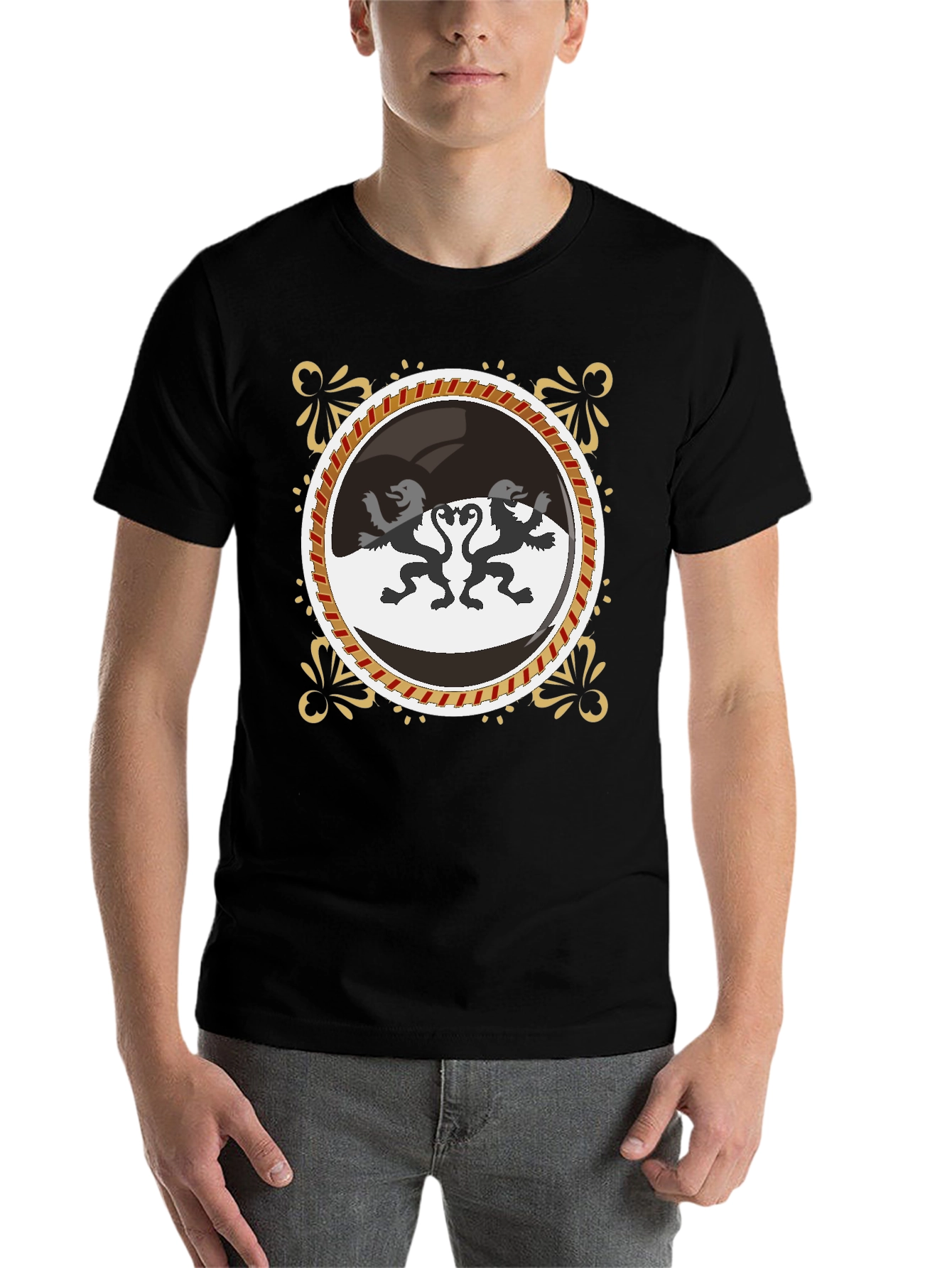 Black Lion Crest Graphic Black Tee view 7