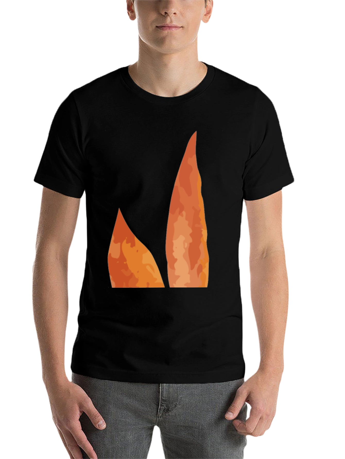 Black Flame Graphic Black Tee - Unique Design view 7