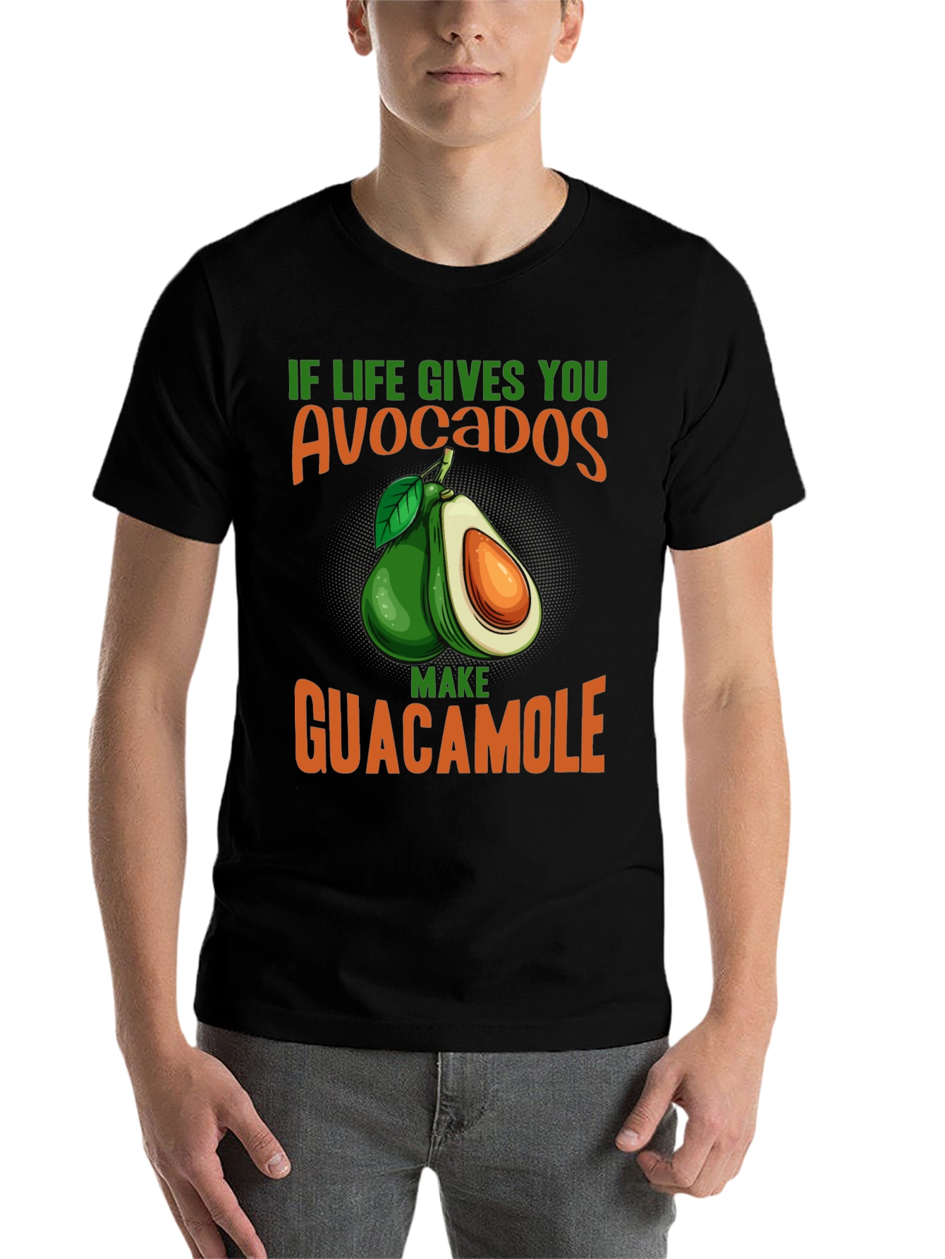 Black Avocado Guacamole Graphic Tee - Foodie T-Shirt view 7